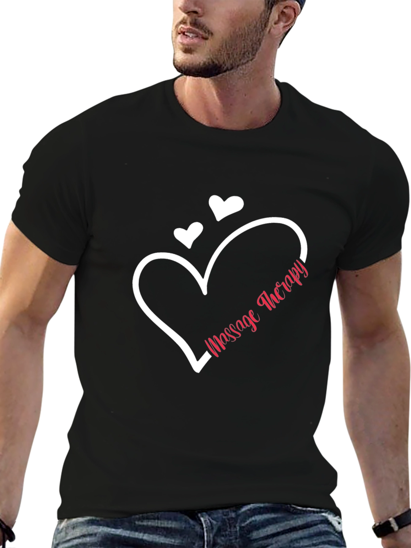Massage Therapy Heart Graphic Tee - Black