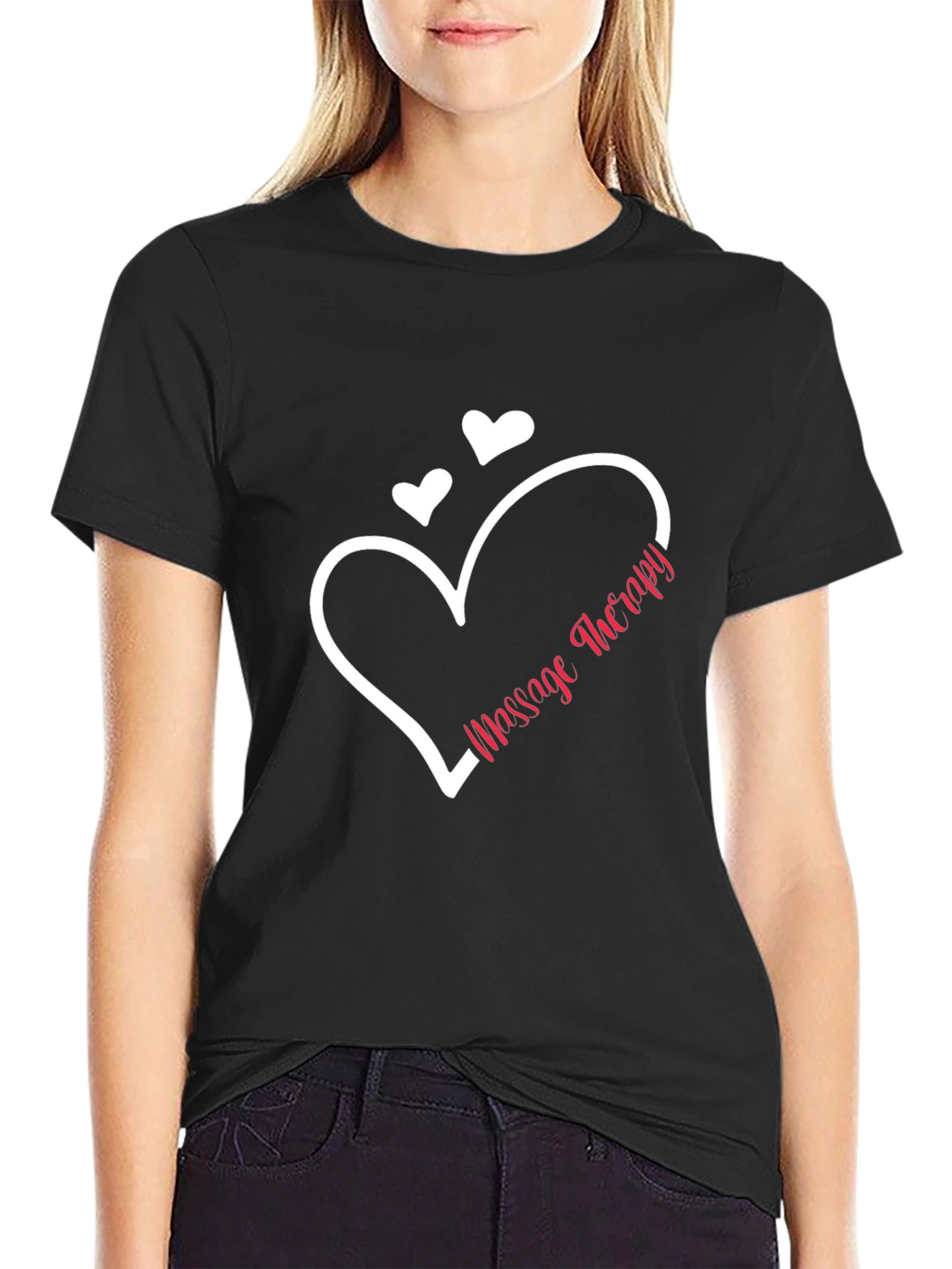 Massage Therapy Heart Graphic Tee - Black