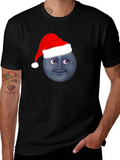 Festive Moon Face T-Shirt - Holiday Cheer!