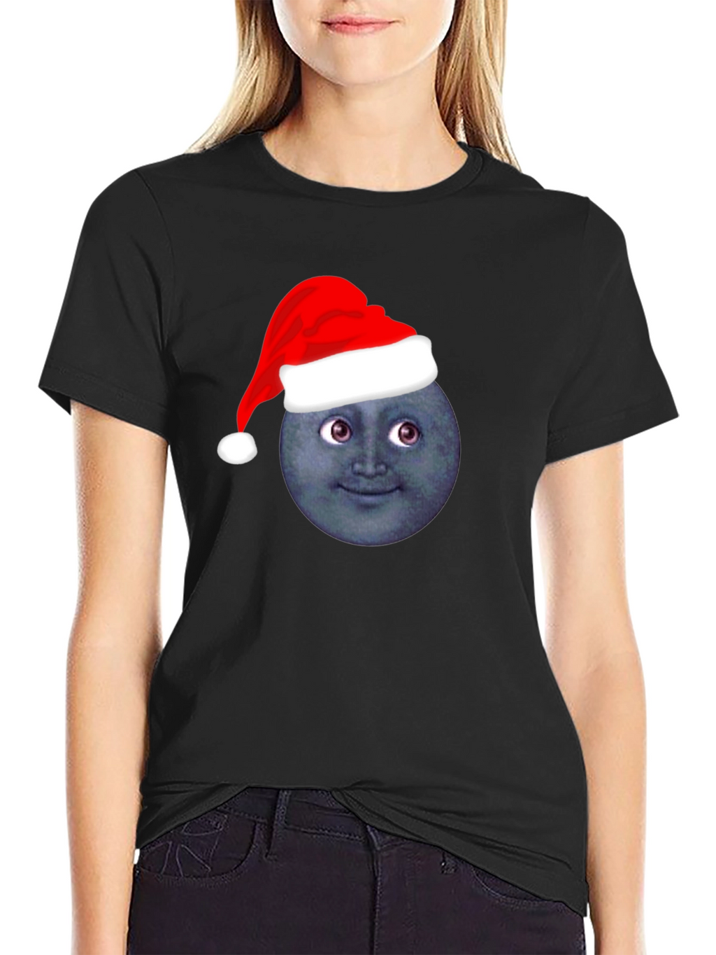 Festive Moon Face T-Shirt - Holiday Cheer!