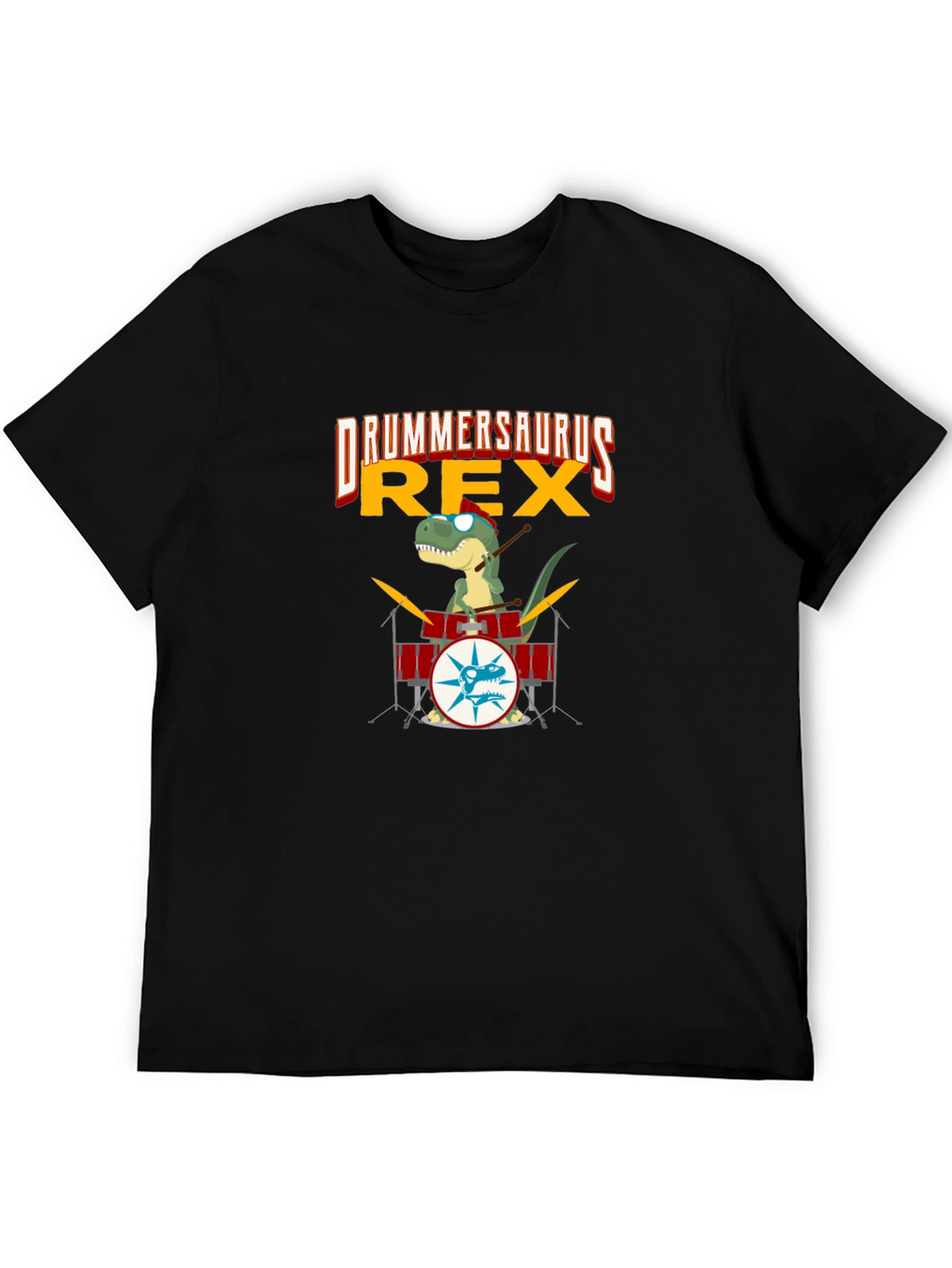 Drummersaurus Rex T-Shirt - Music & Dinosaur Lover Tee