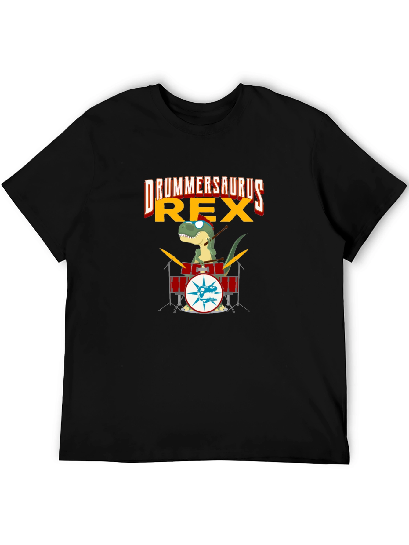 Drummersaurus Rex T-Shirt - Music & Dinosaur Lover Tee