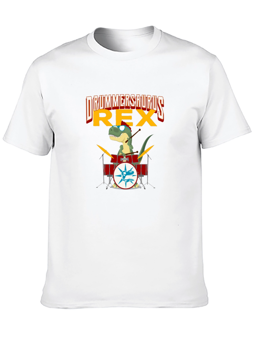 Drummersaurus Rex T-Shirt - Music & Dinosaur Lover Tee