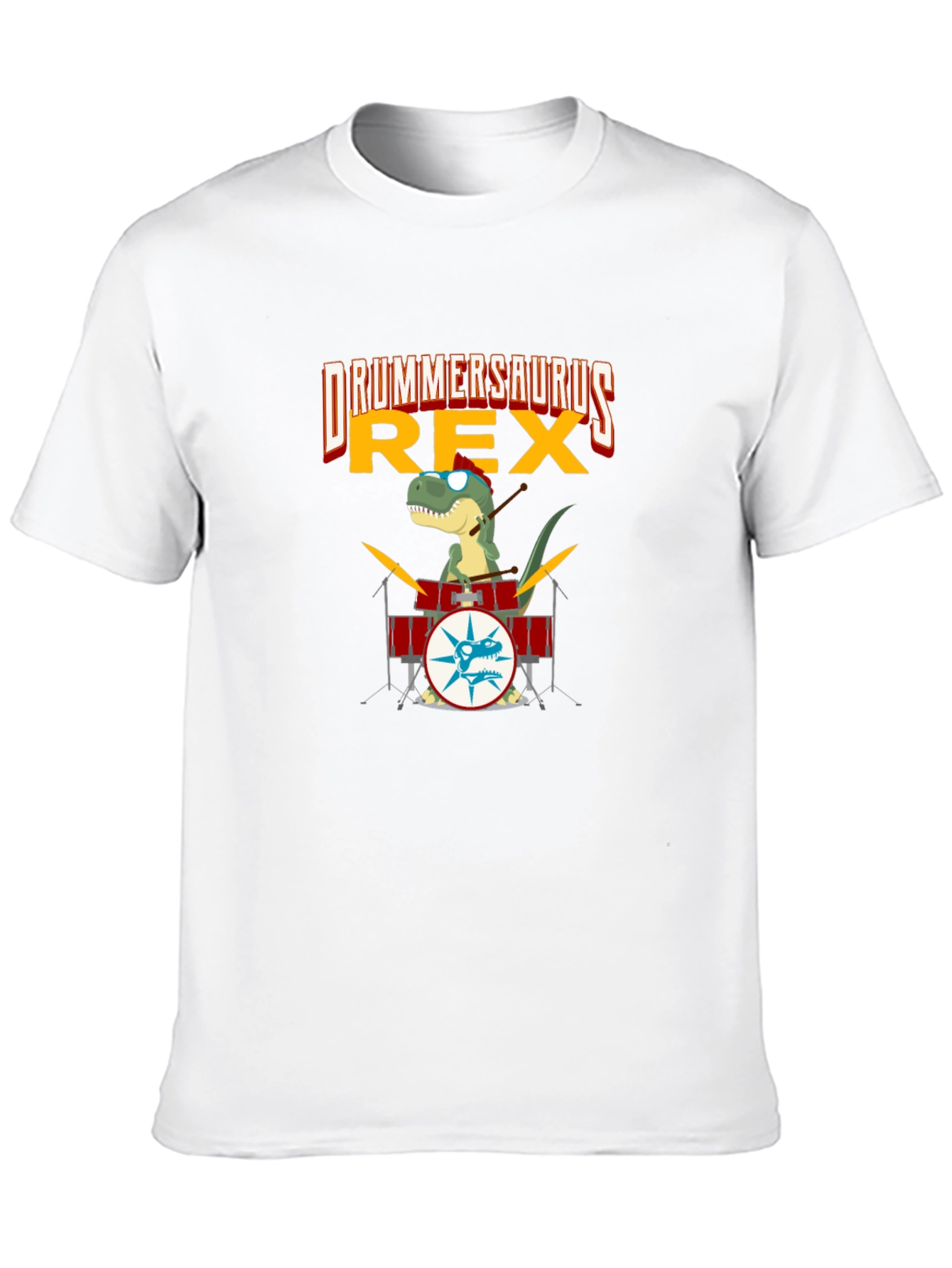 Drummersaurus Rex T-Shirt - Music & Dinosaur Lover Tee