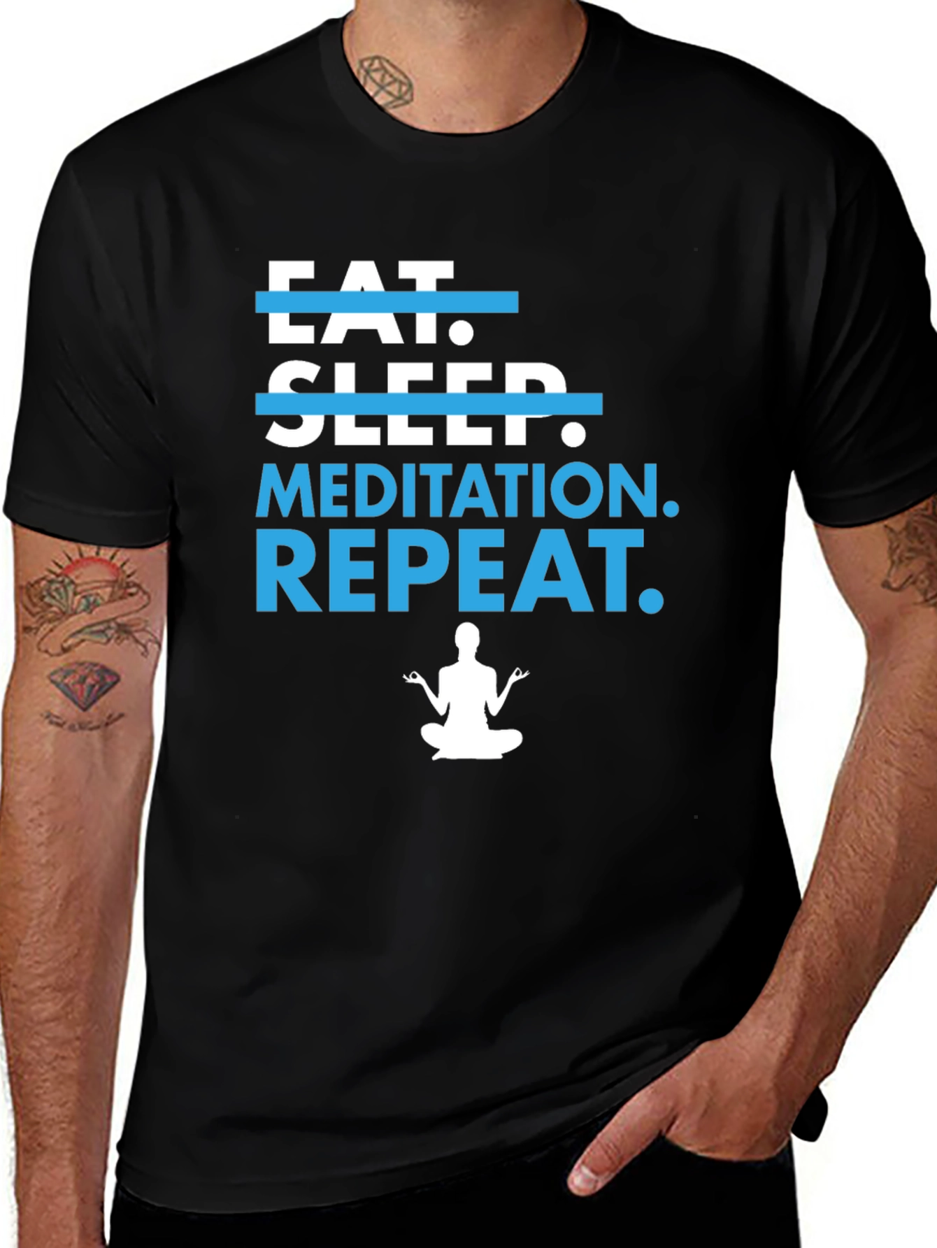 Eat Sleep Meditation Repeat T-Shirt - Yoga Tee