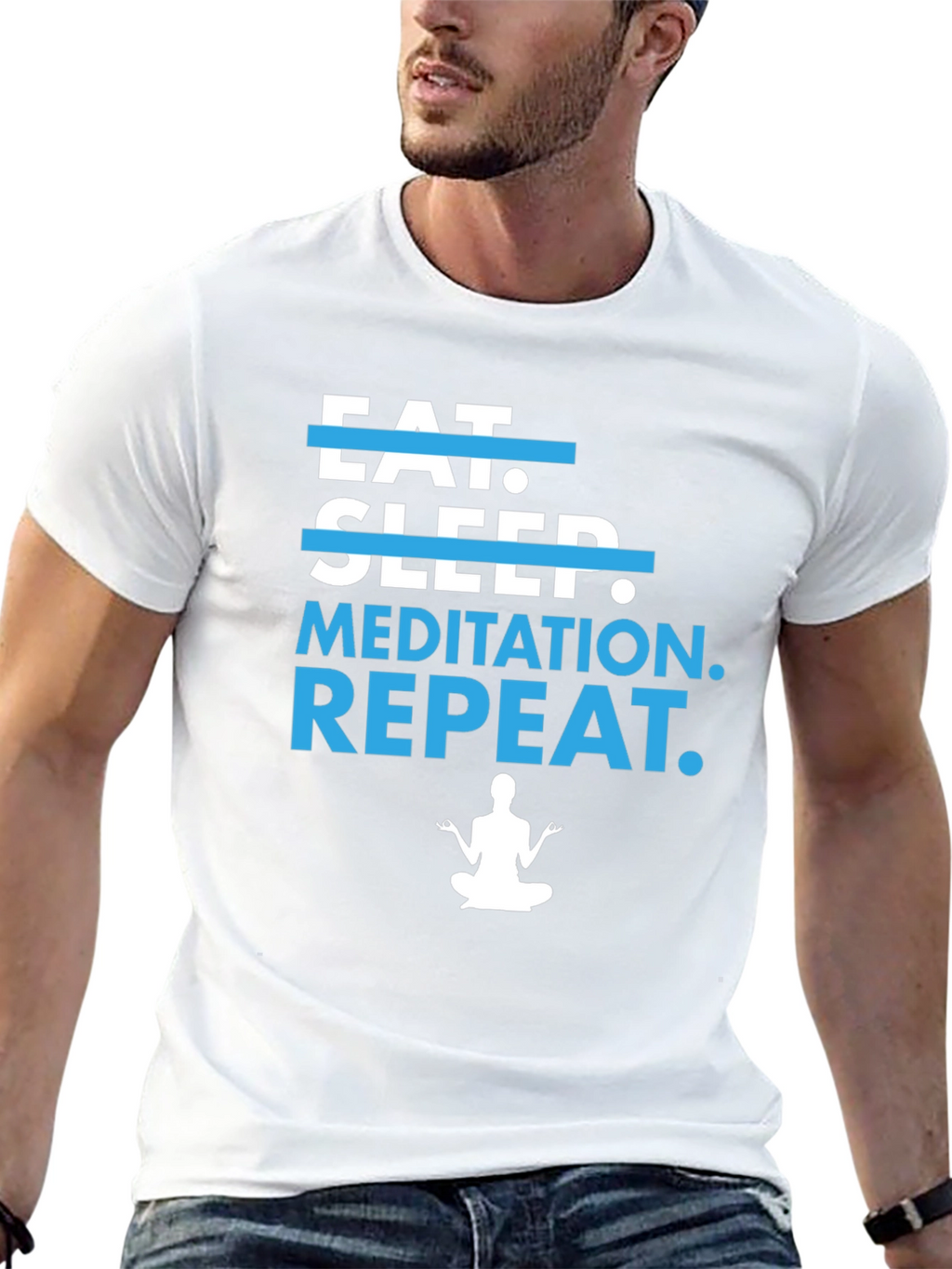Eat Sleep Meditation Repeat T-Shirt - Yoga Tee