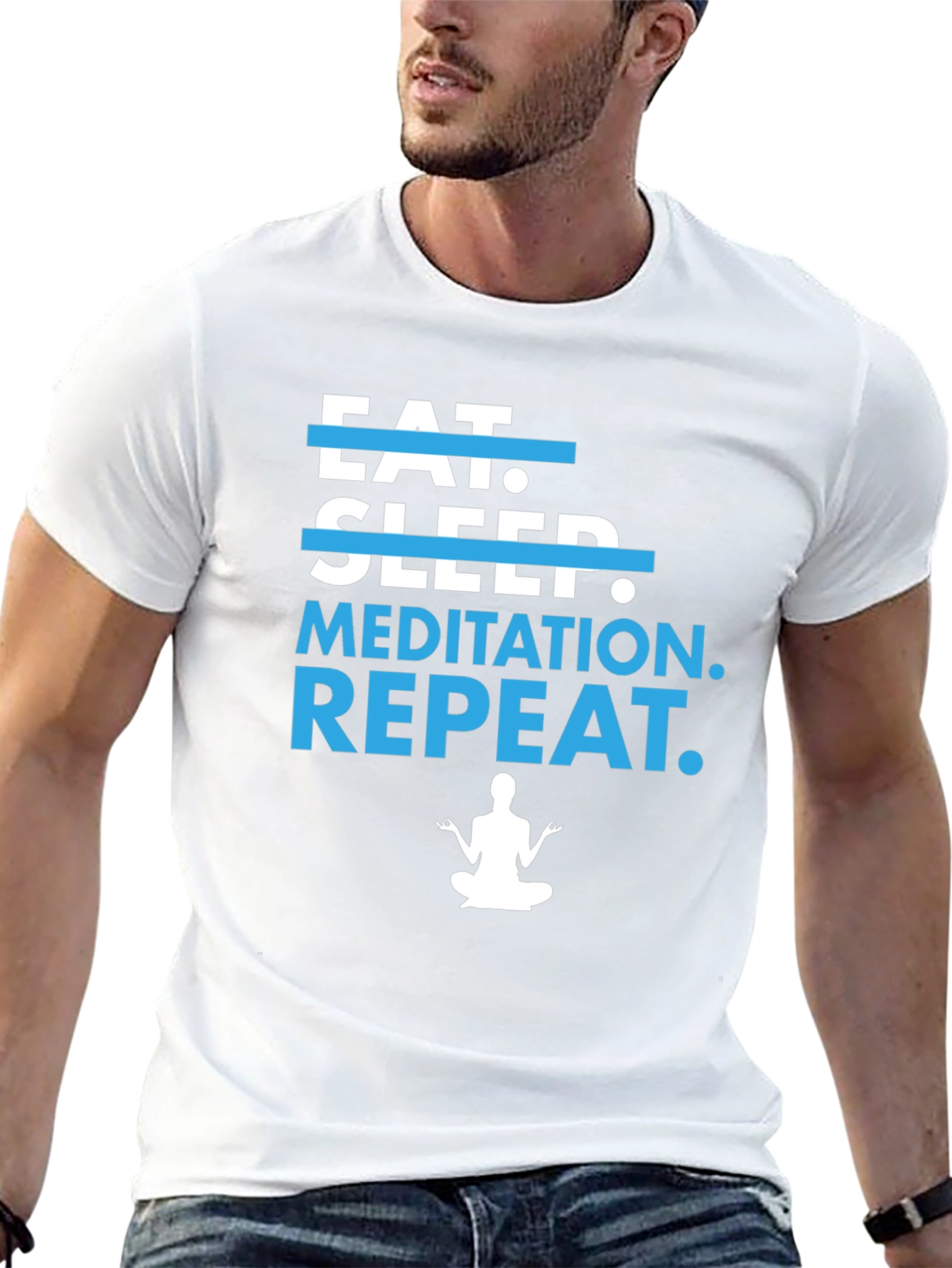 Eat Sleep Meditation Repeat T-Shirt - Yoga Tee