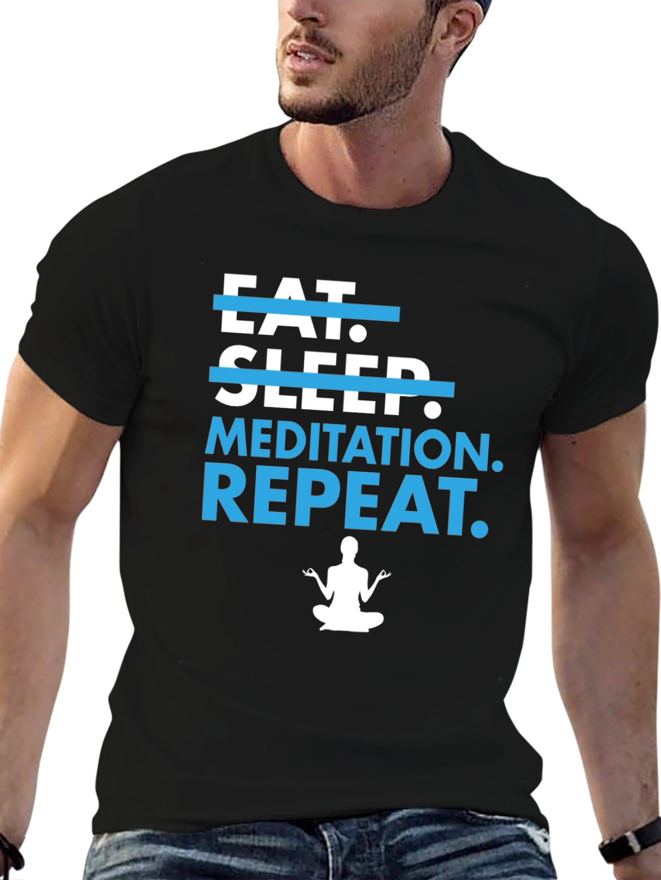 Eat Sleep Meditation Repeat T-Shirt - Yoga Tee