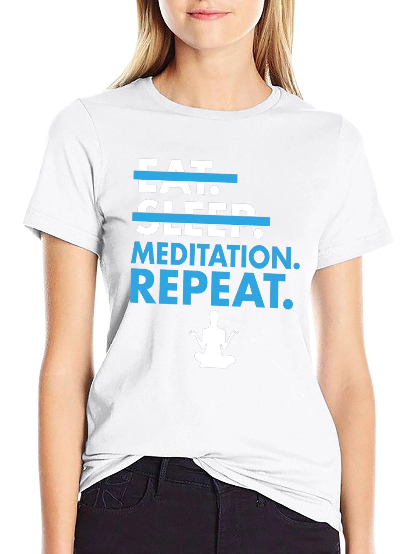 Eat Sleep Meditation Repeat T-Shirt - Yoga Tee
