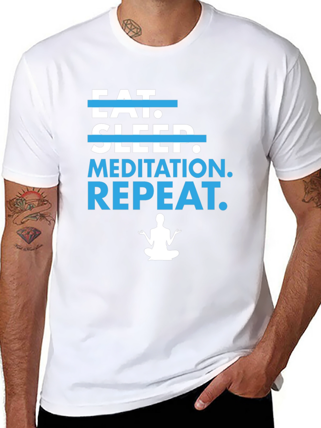Eat Sleep Meditation Repeat T-Shirt - Yoga Tee