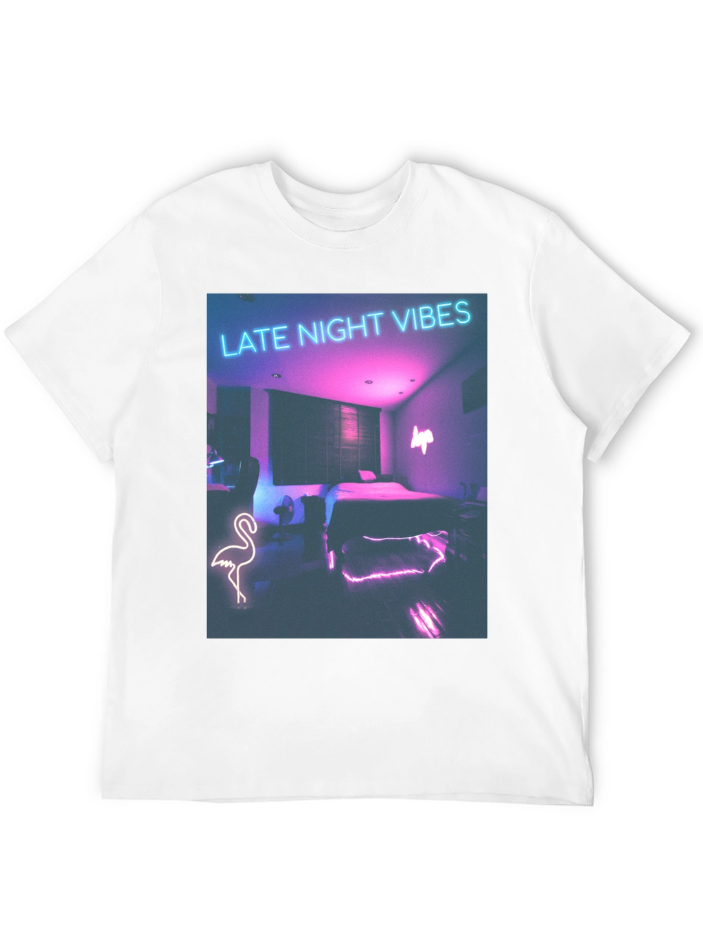 Late Night Vibes Graphic Tee - Neon Room Design