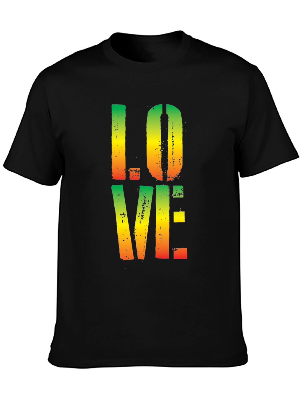 Rasta LOVE T-Shirt - Black Cotton Tee