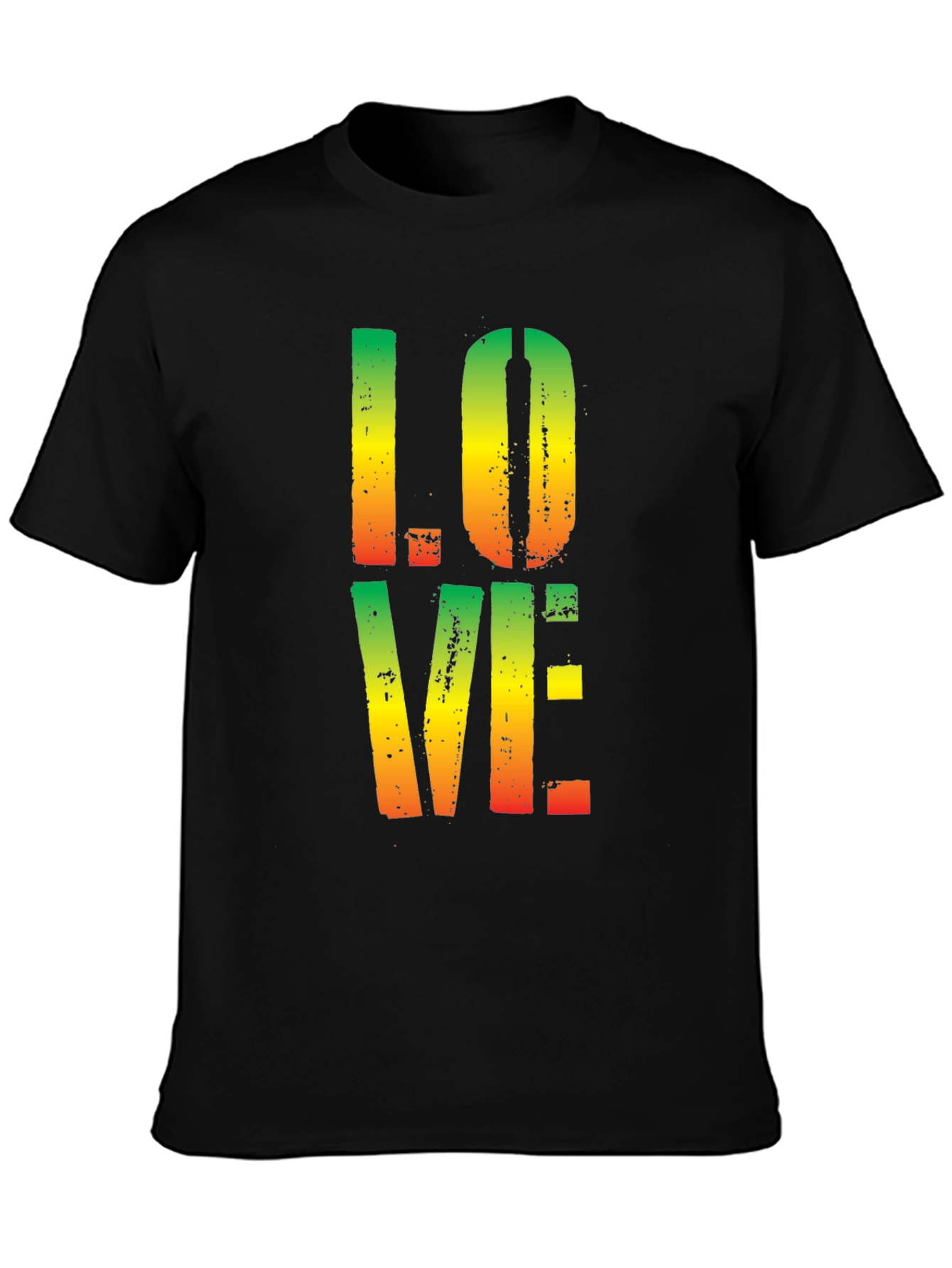 Rasta LOVE T-Shirt - Black Cotton Tee