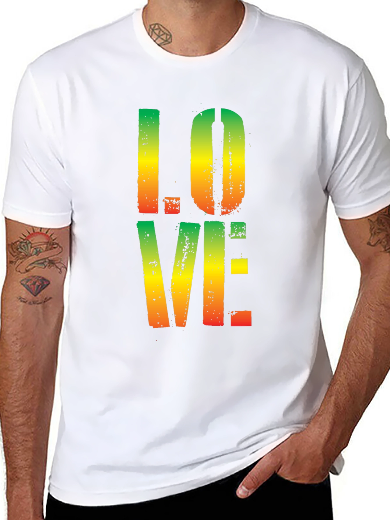 Rasta LOVE T-Shirt - Black Cotton Tee