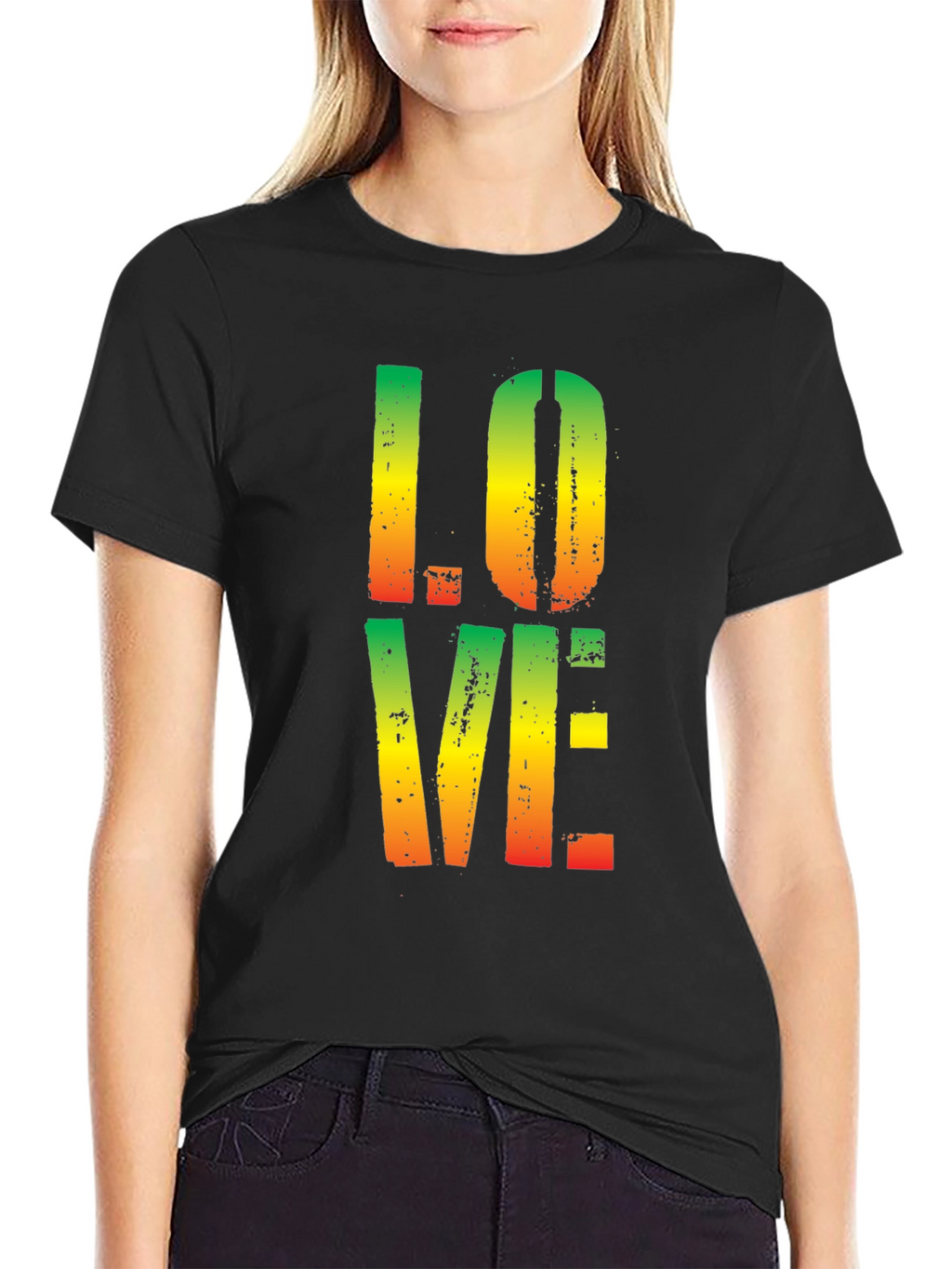 Rasta LOVE T-Shirt - Black Cotton Tee