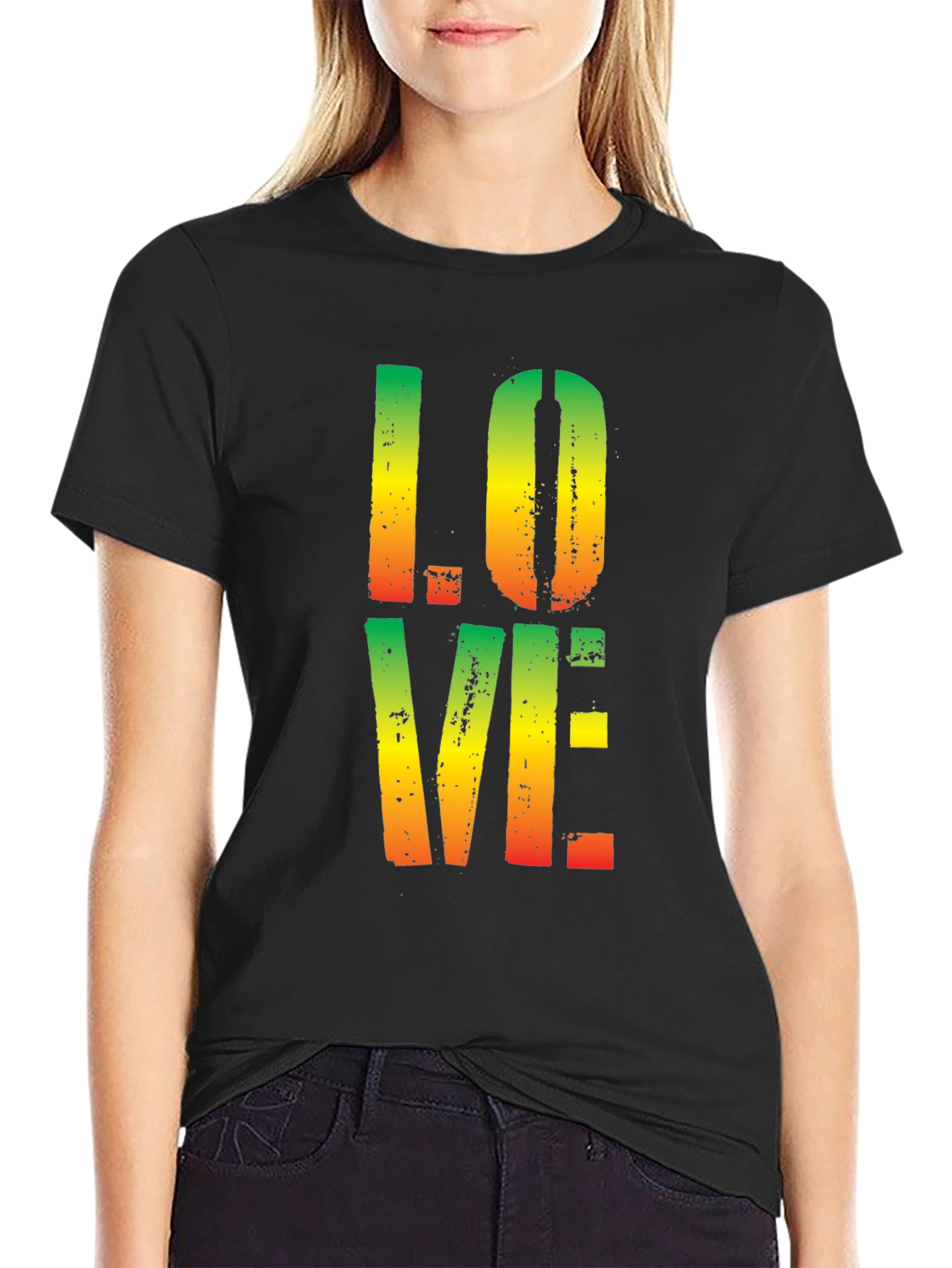 Rasta LOVE T-Shirt - Black Cotton Tee
