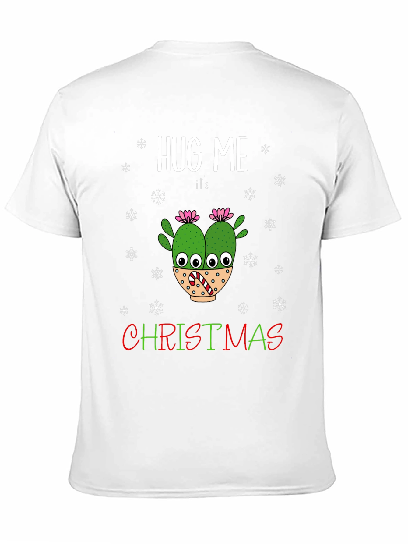 Hug Me Its Christmas T-Shirt Holiday Cactus