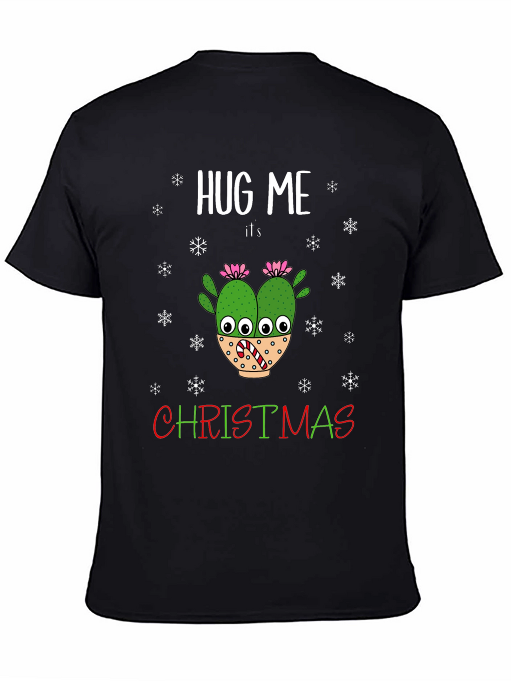Hug Me Its Christmas T-Shirt Holiday Cactus