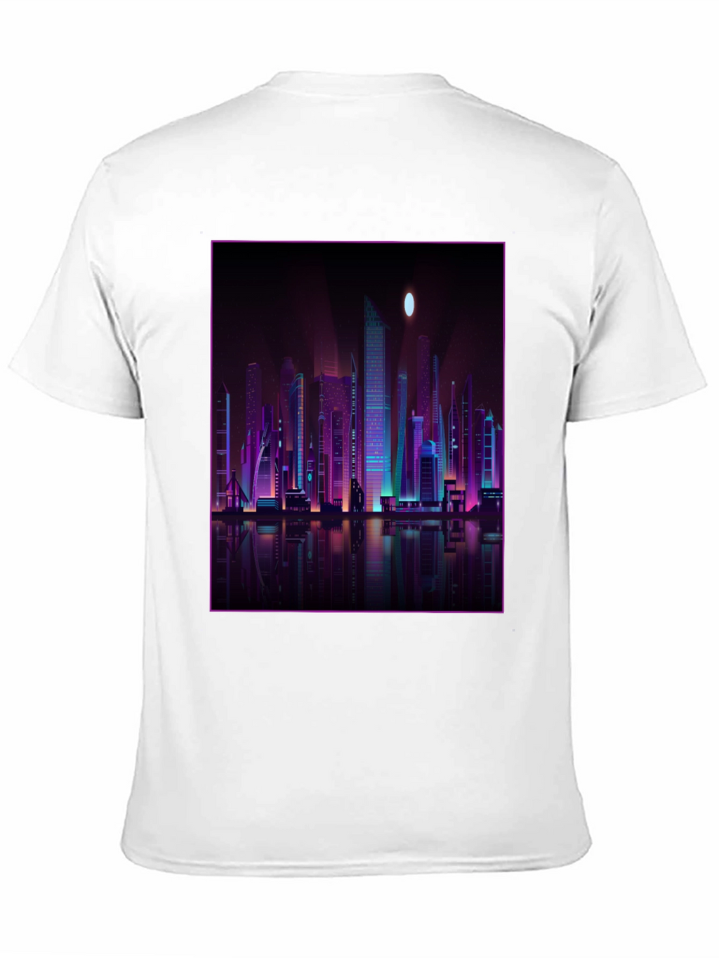 Cyberpunk Cityscape Graphic Tee - Black