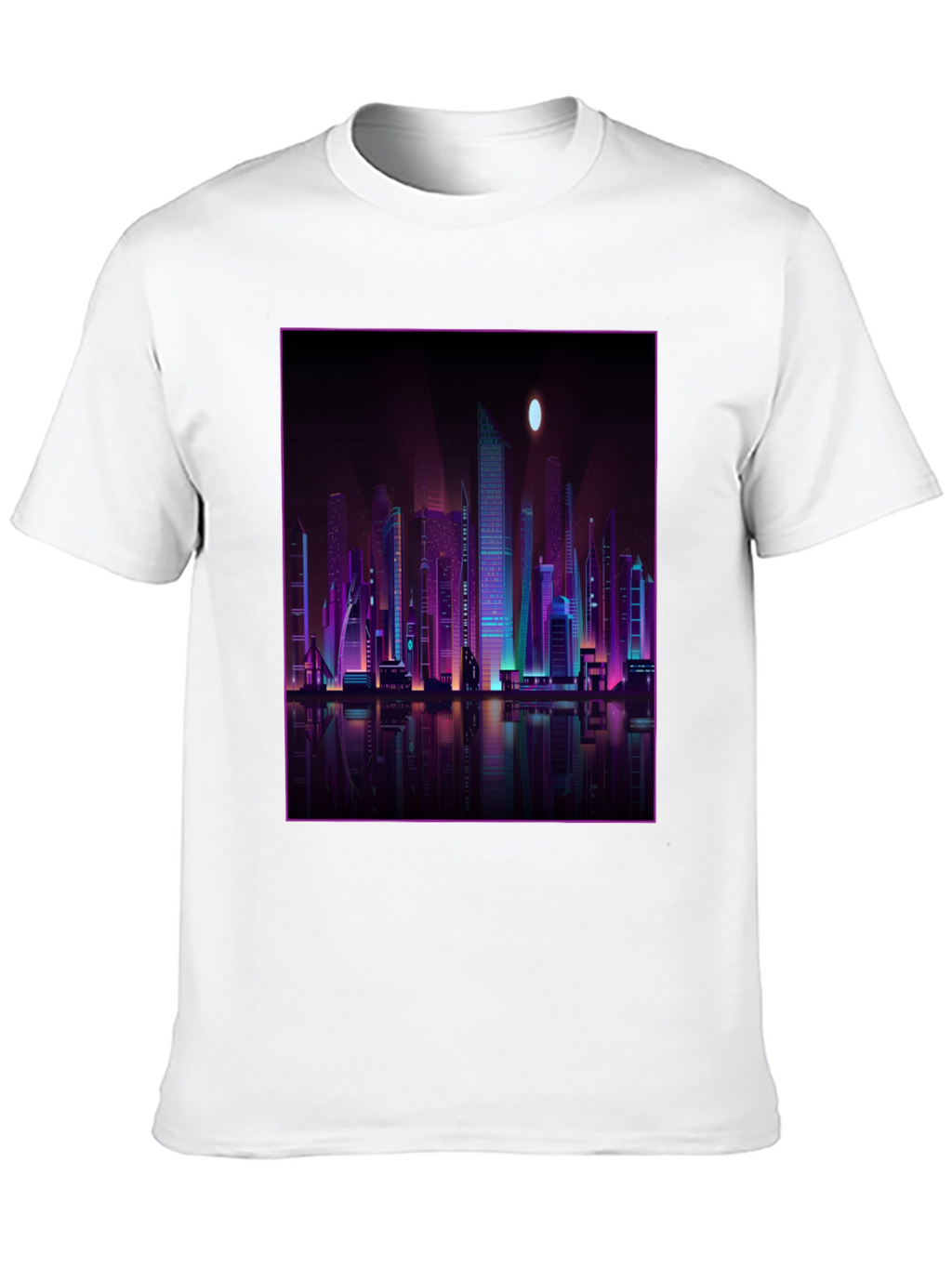 Cyberpunk Cityscape Graphic Tee - Black