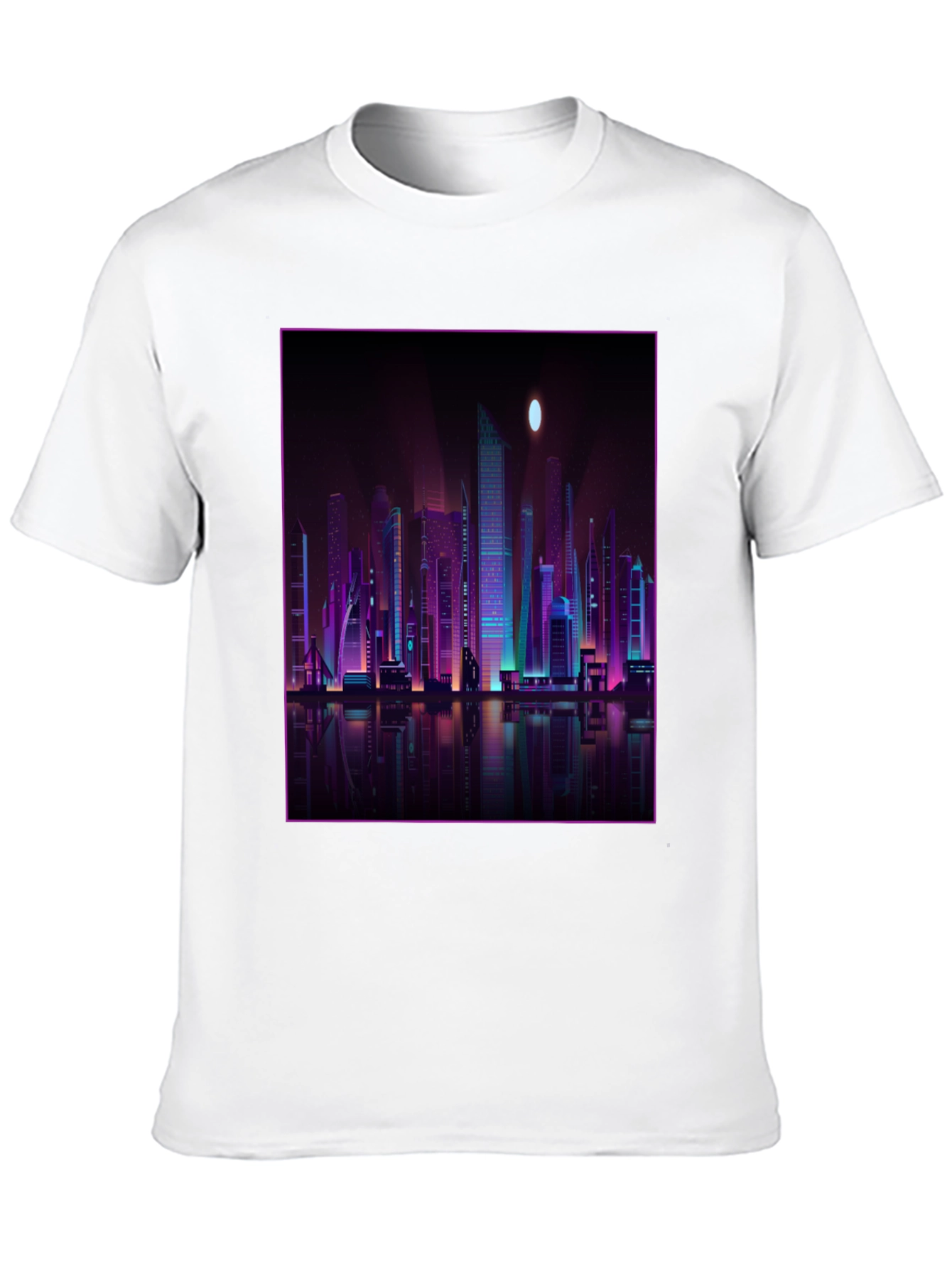 Cyberpunk Cityscape Graphic Tee - Black