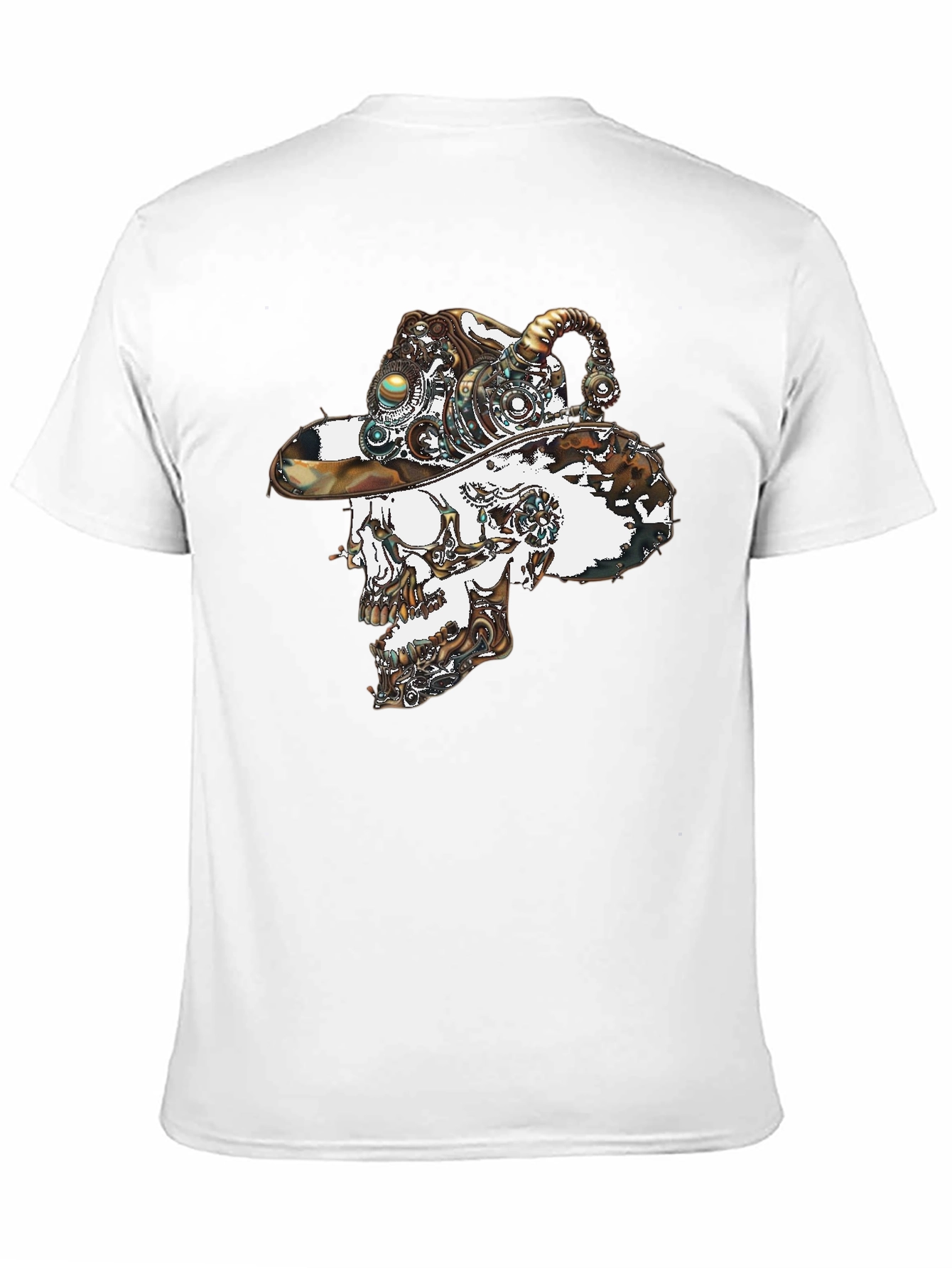 Steampunk Skull Graphic Tee - Cool Novelty T-Shirt
