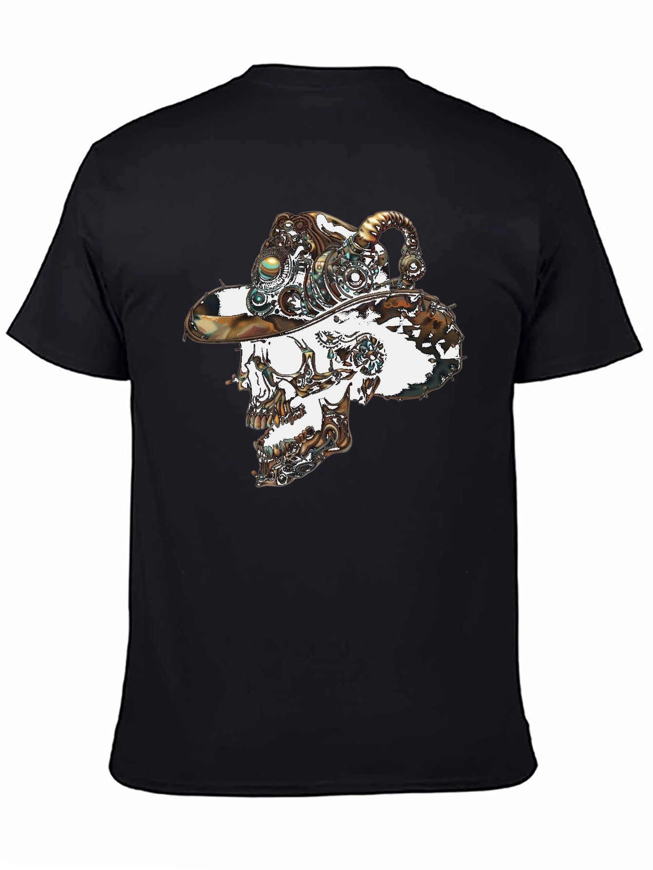 Steampunk Skull Graphic Tee - Cool Novelty T-Shirt