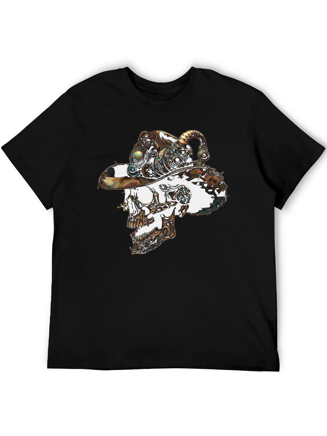Steampunk Skull Graphic Tee - Cool Novelty T-Shirt