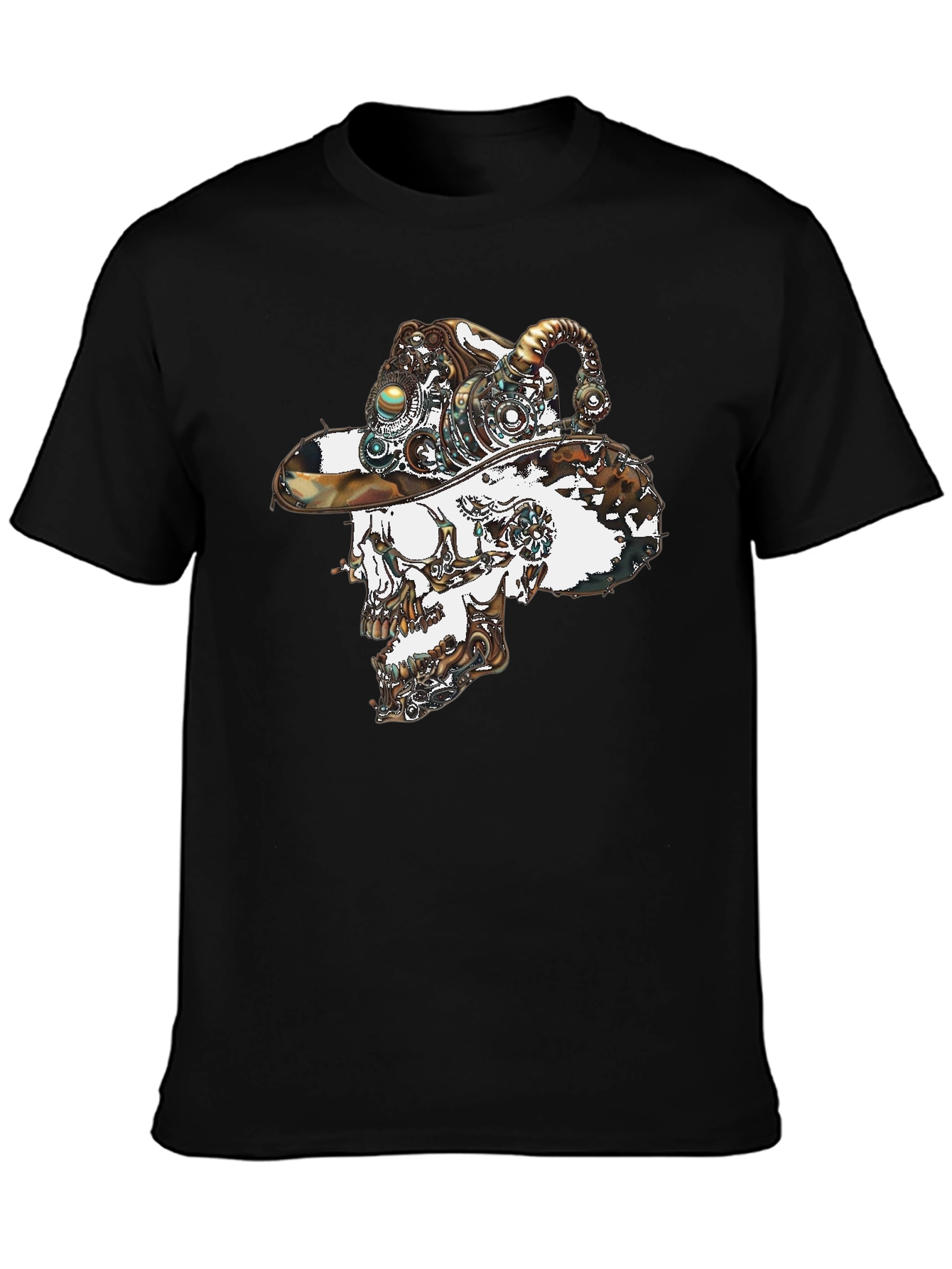 Steampunk Skull Graphic Tee - Cool Novelty T-Shirt