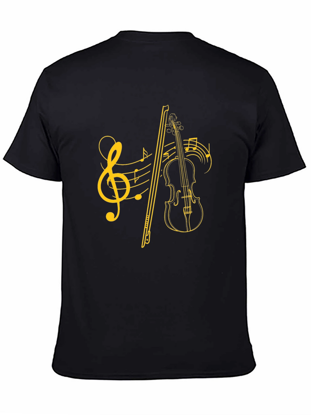 Musical Violin Graphic Black T-Shirt