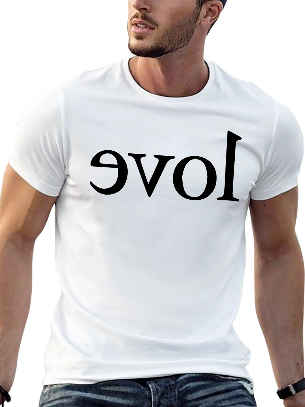 Upside Down Love Black T-Shirt