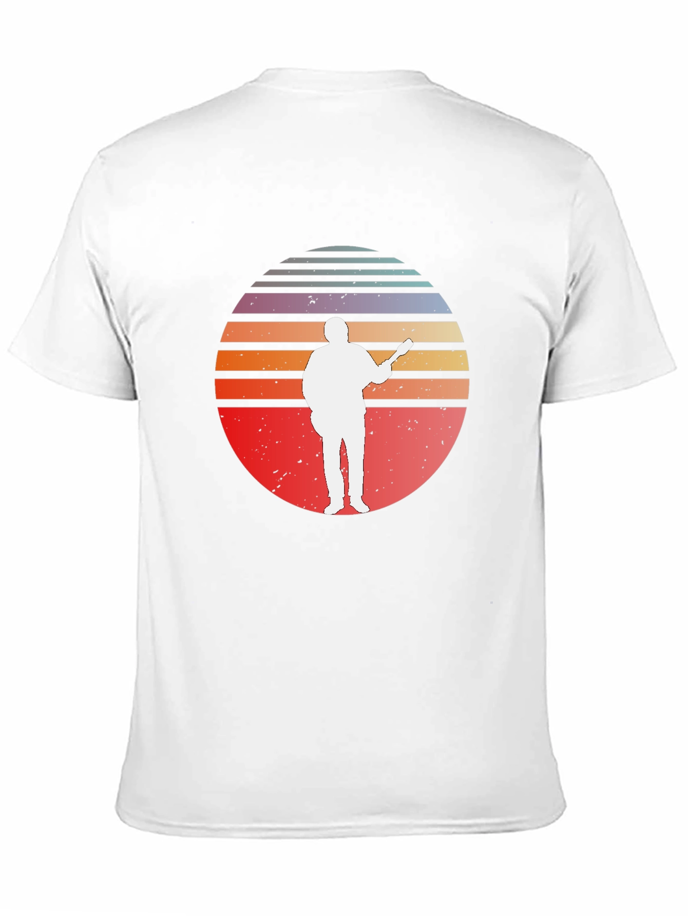 Retro Sunset Guitar Player T-Shirt