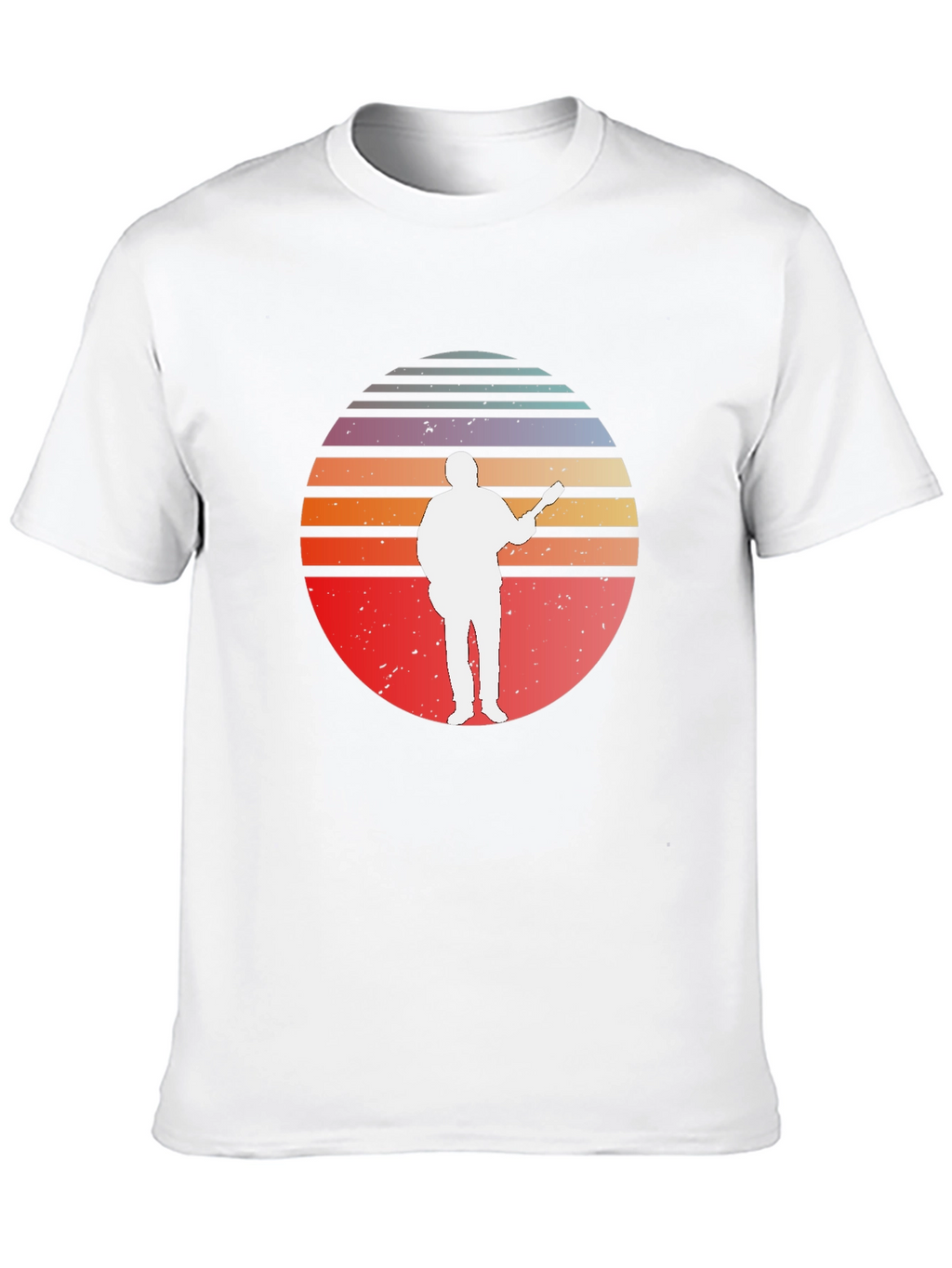 Retro Sunset Guitar Player T-Shirt