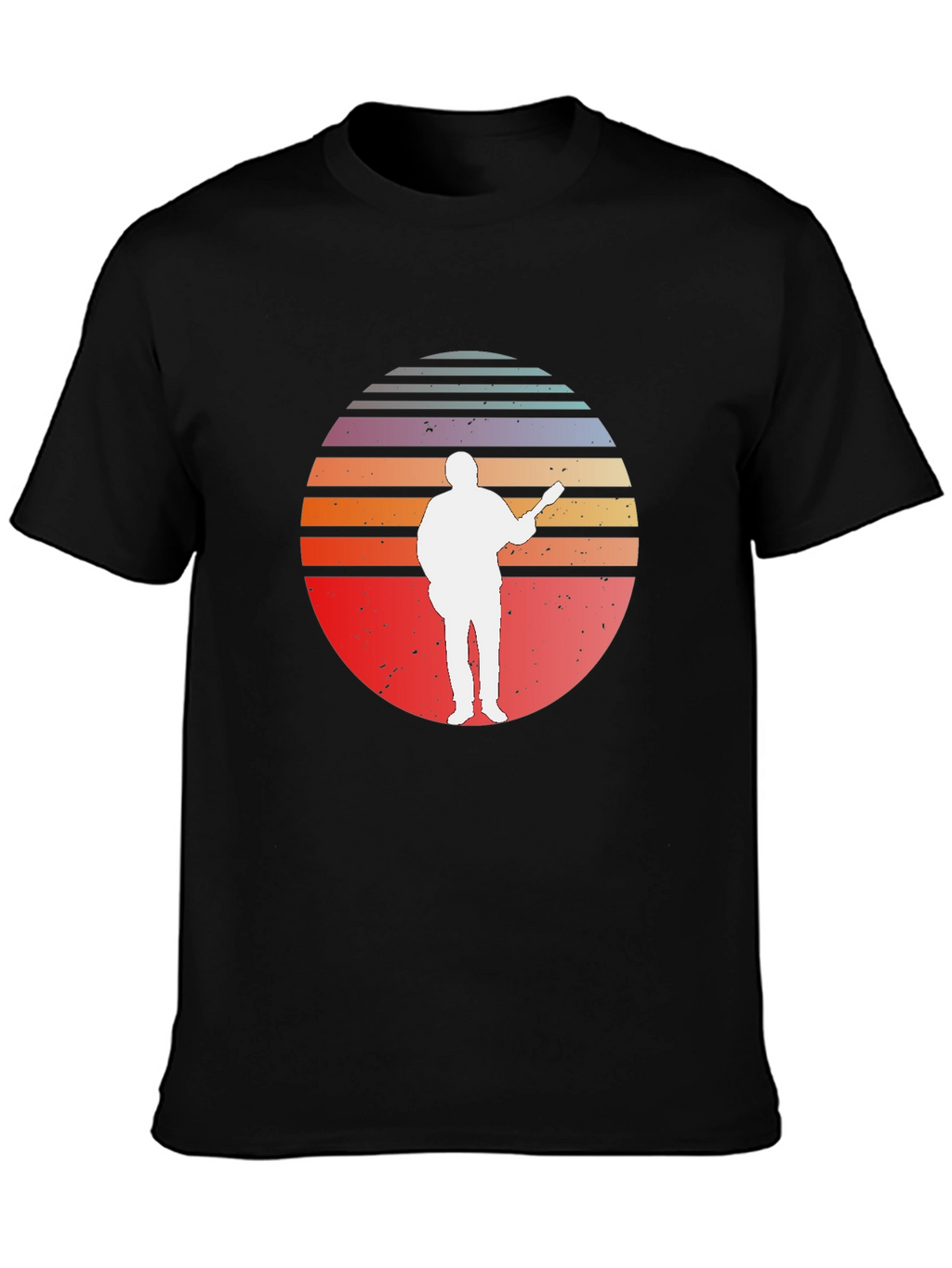 Retro Sunset Guitar Player T-Shirt