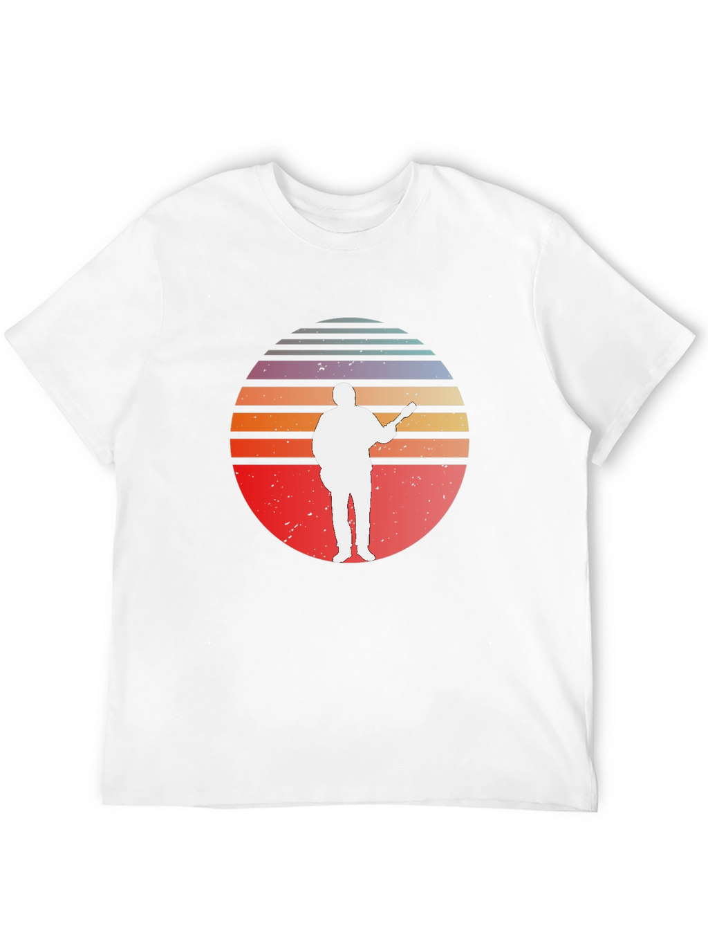 Retro Sunset Guitar Player T-Shirt