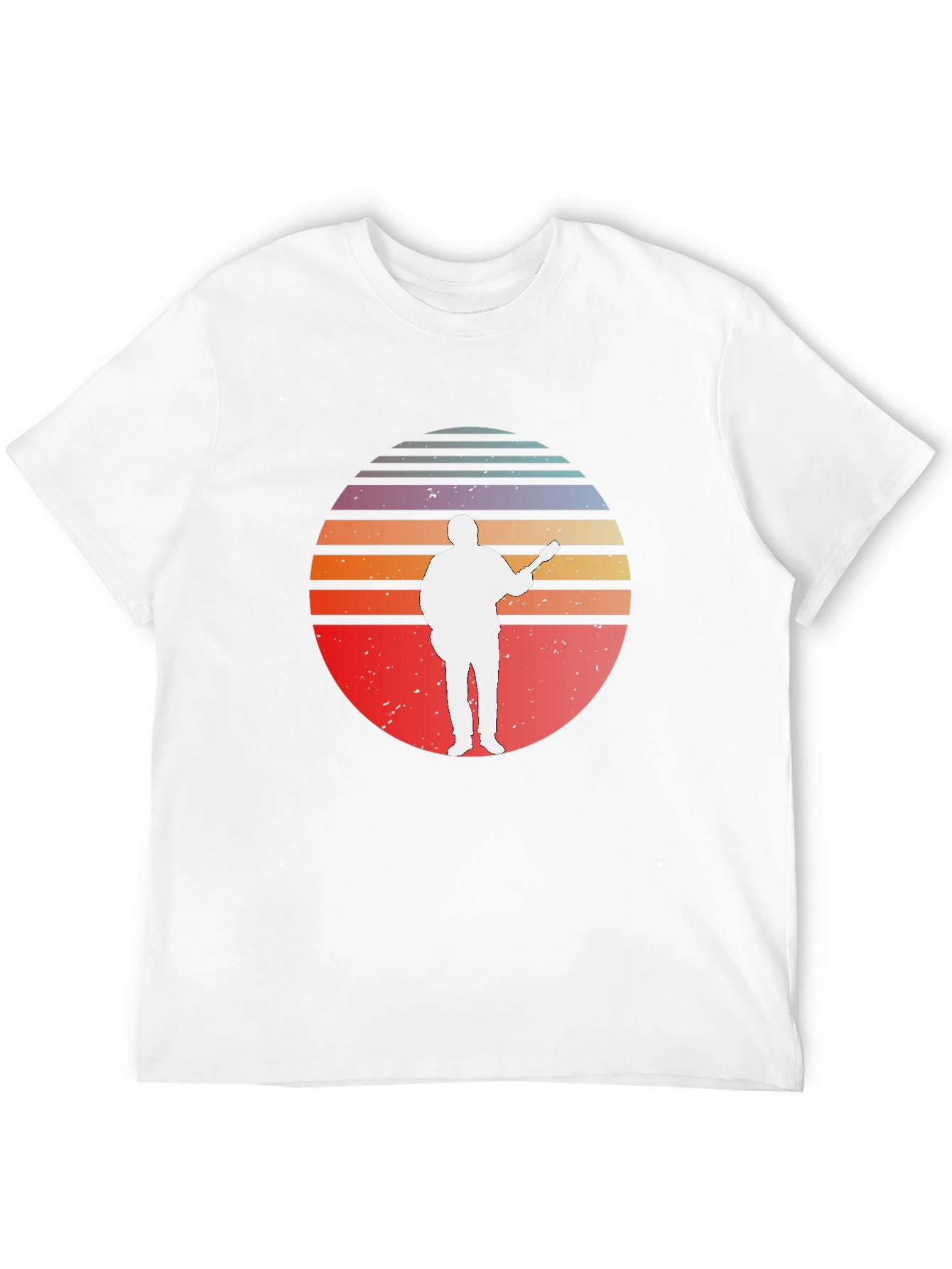 Retro Sunset Guitar Player T-Shirt