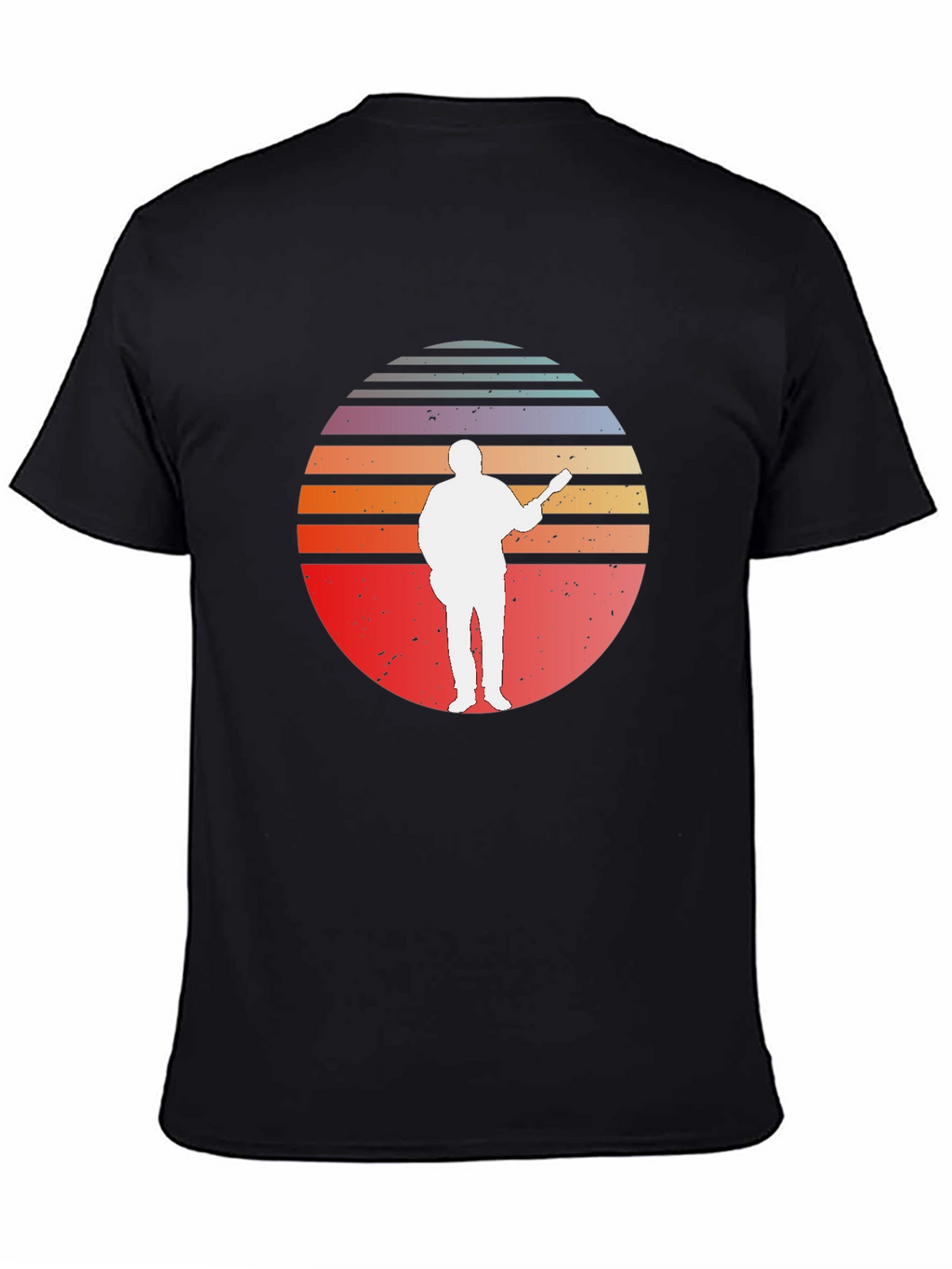 Retro Sunset Guitar Player T-Shirt