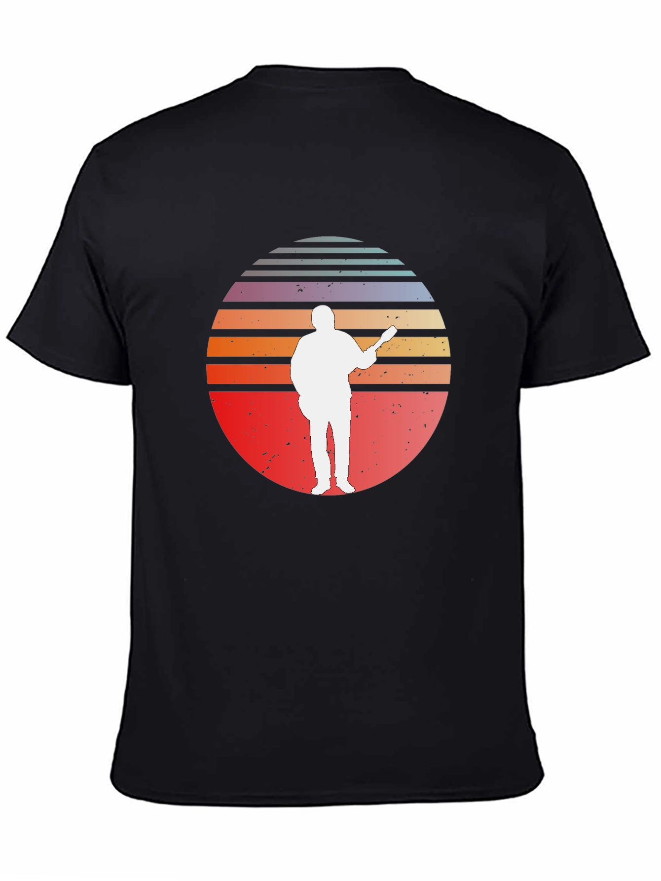 Retro Sunset Guitar Player T-Shirt
