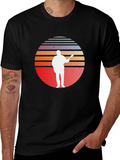 Retro Sunset Guitar Player T-Shirt