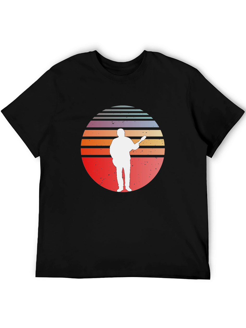Retro Sunset Guitar Player T-Shirt