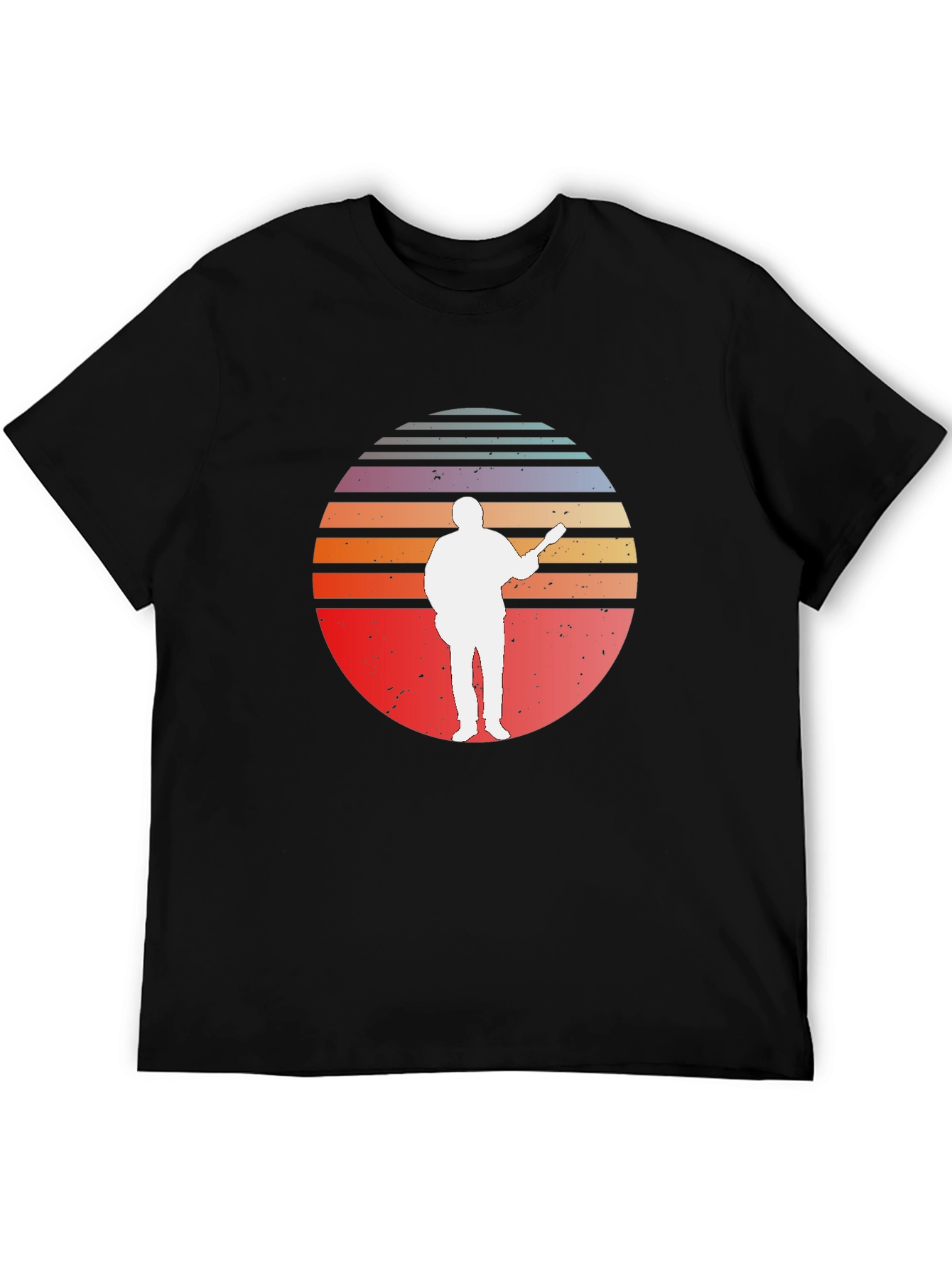 Retro Sunset Guitar Player T-Shirt