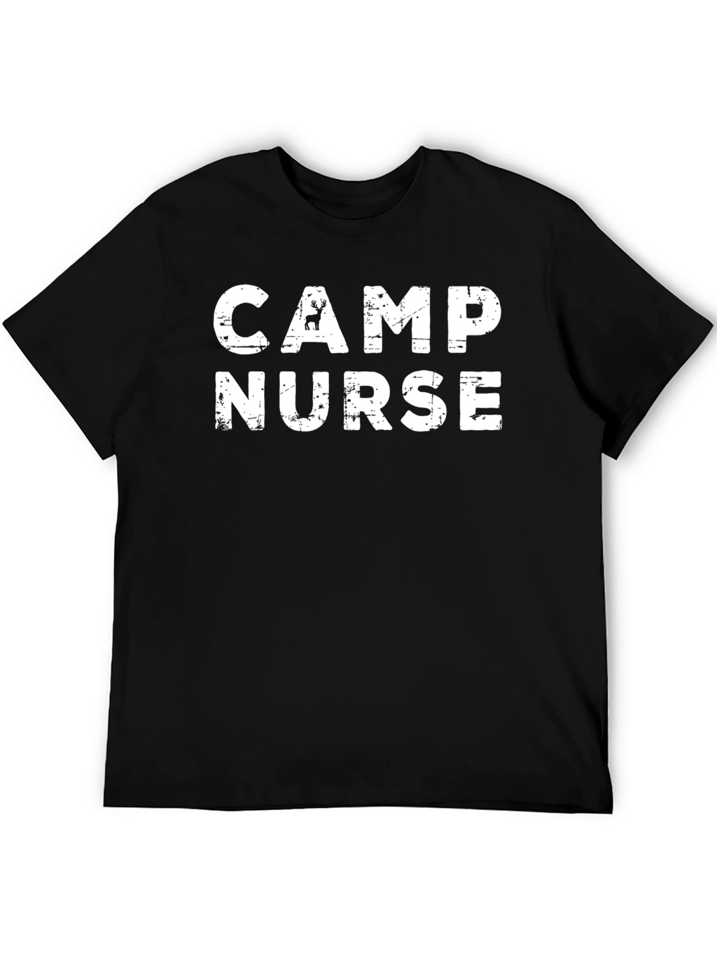 Camp Nurse Tee - Distressed Style Black Cotton T-Shirt