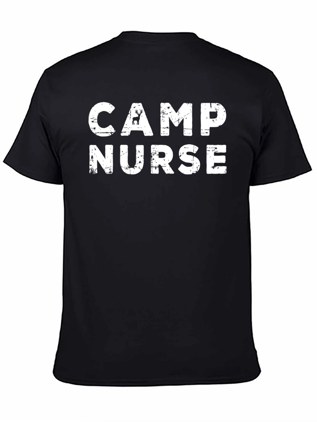Camp Nurse Tee - Distressed Style Black Cotton T-Shirt