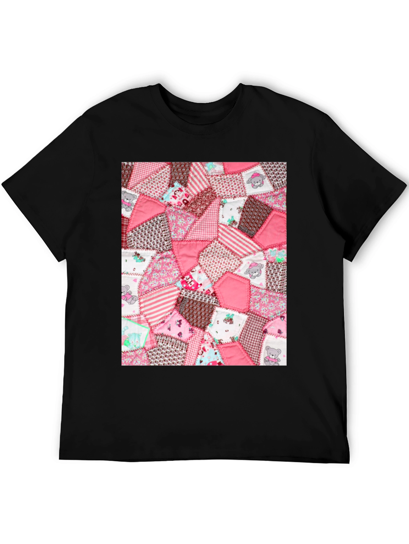 Pink Patchwork Pattern Tee