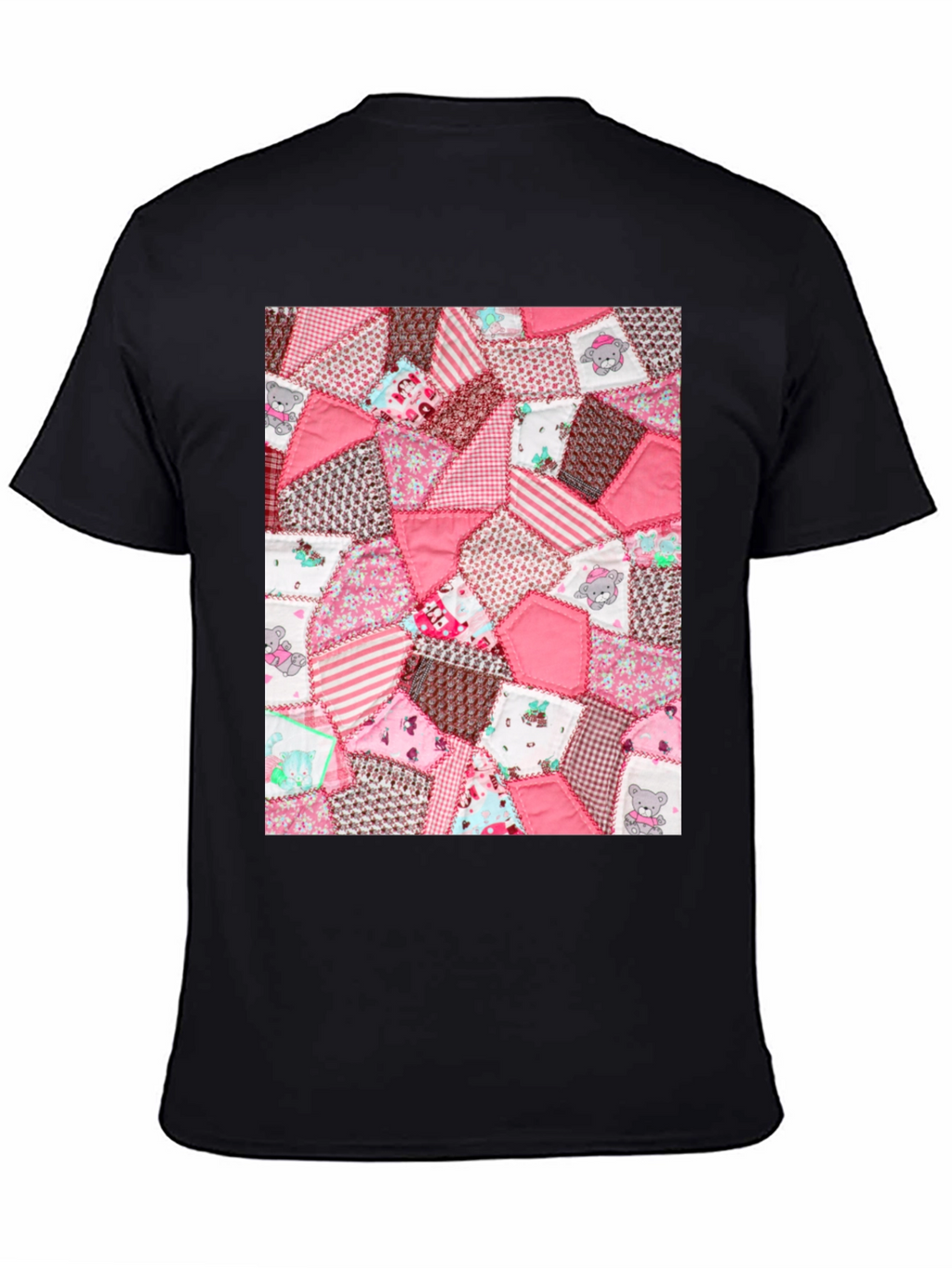 Pink Patchwork Pattern Tee