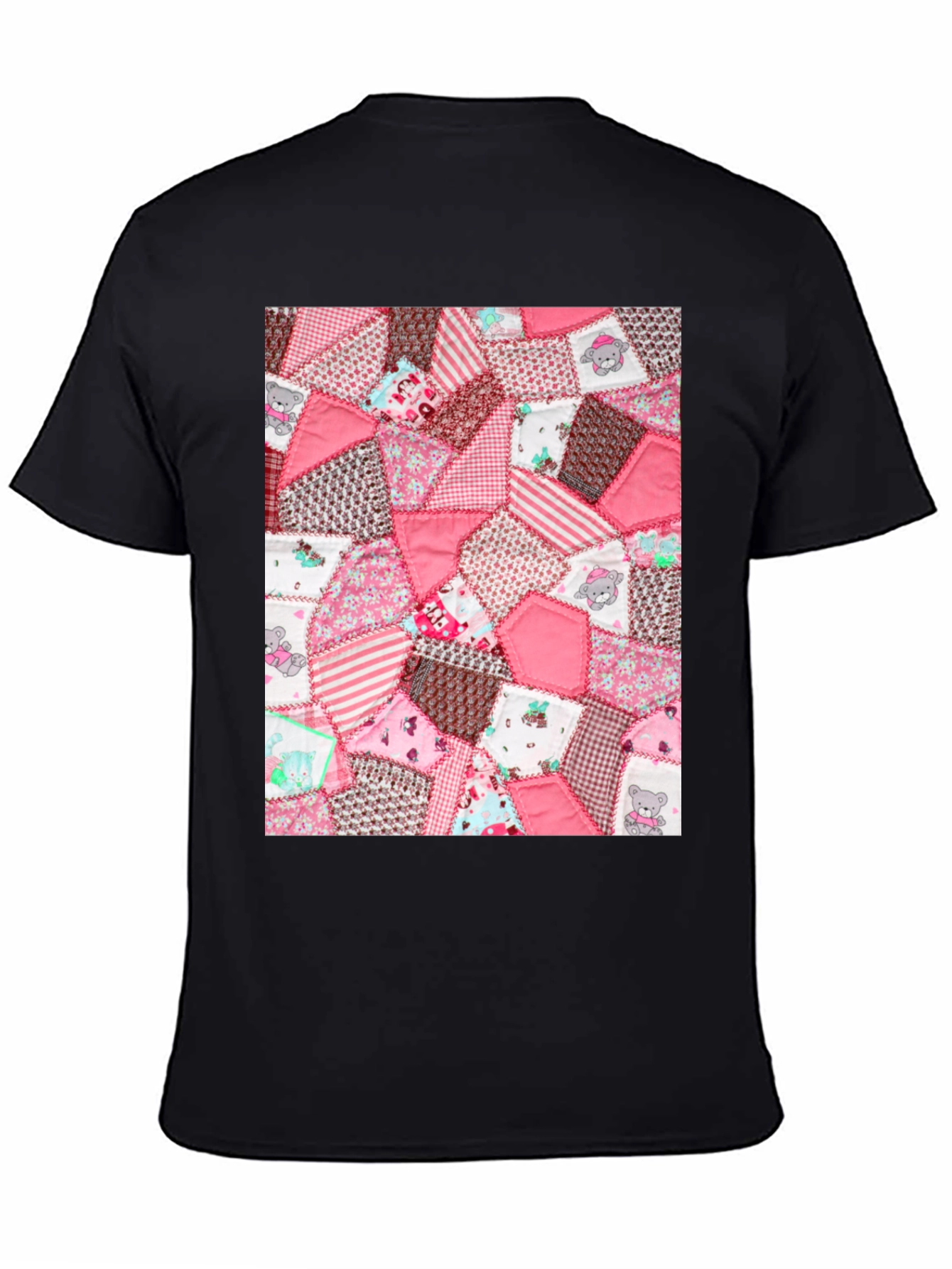 Pink Patchwork Pattern Tee