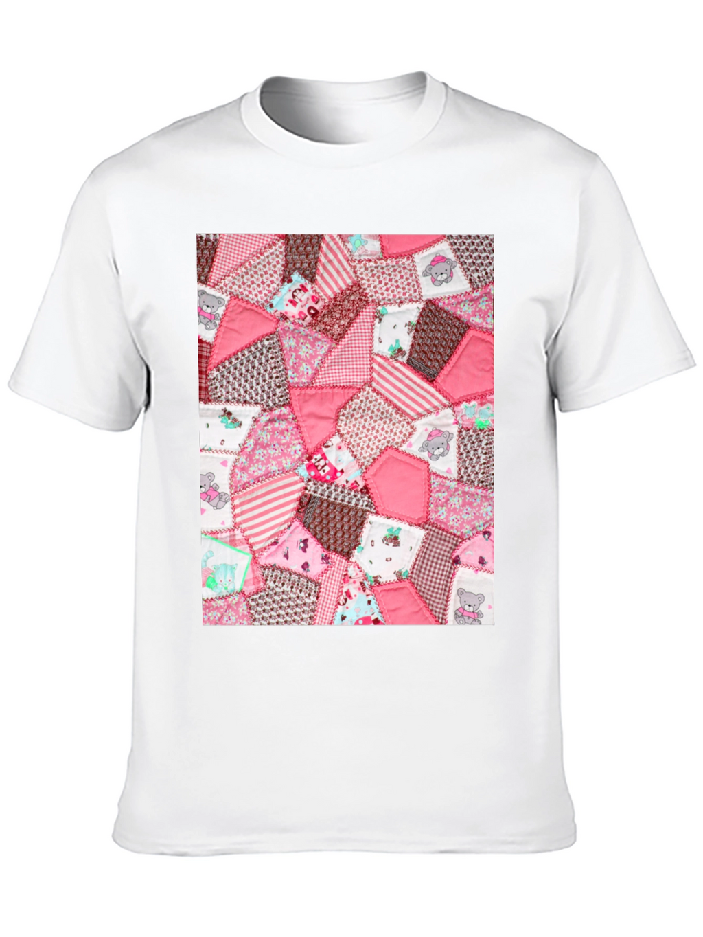 Pink Patchwork Pattern Tee