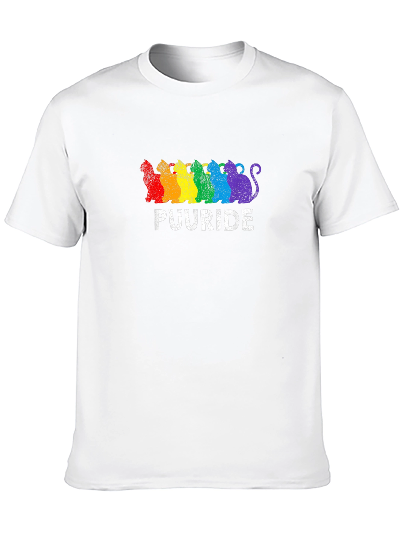 PUURIDE Rainbow Cats LGBTQ Pride T-Shirt