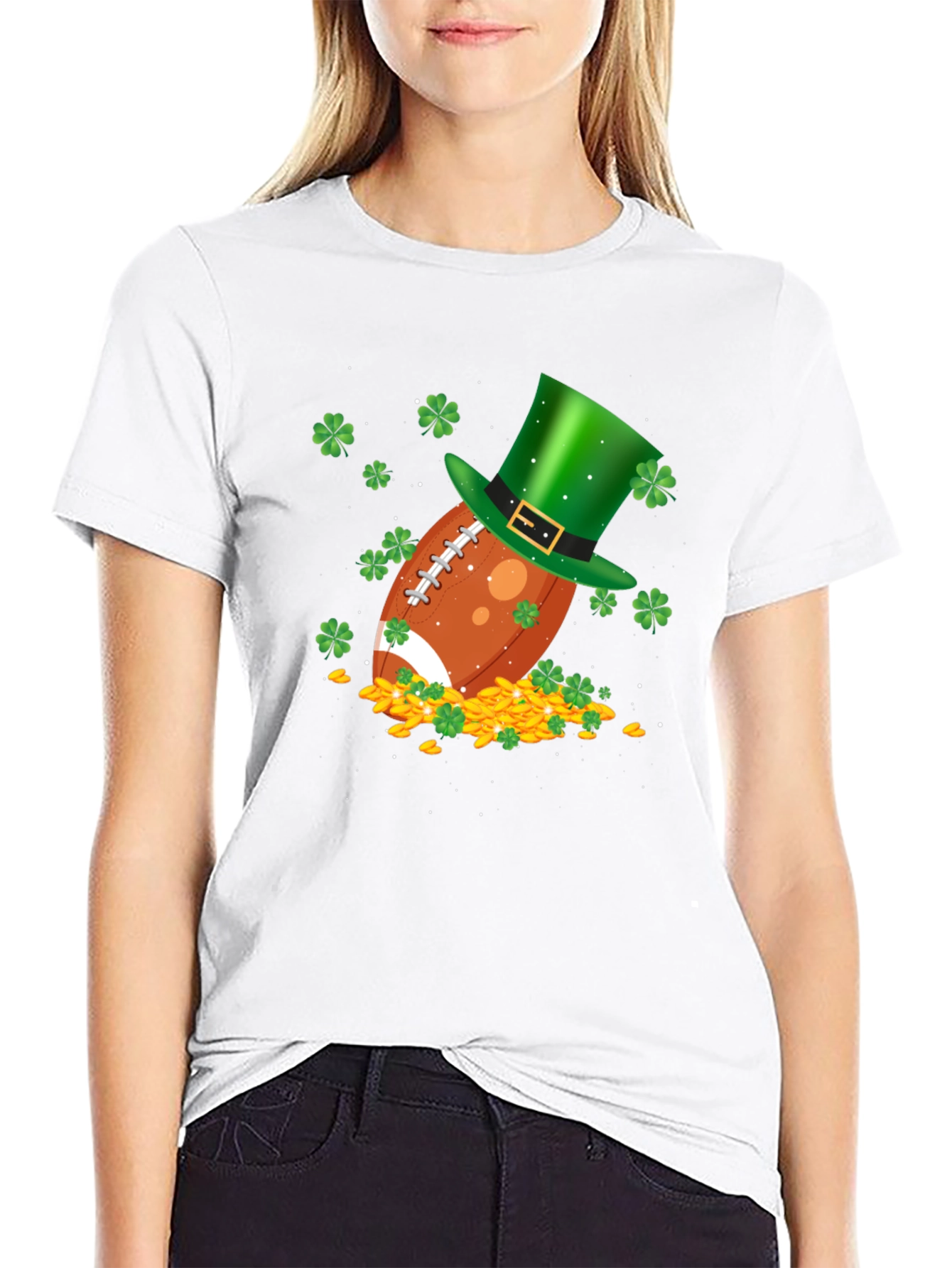 St. Patricks Day Football T-Shirt