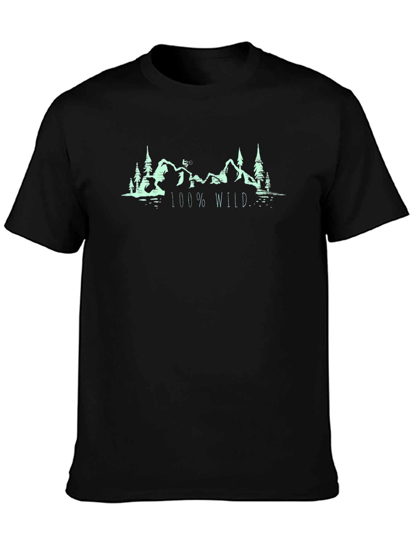 100% Wild Mountain Graphic Tee - Black